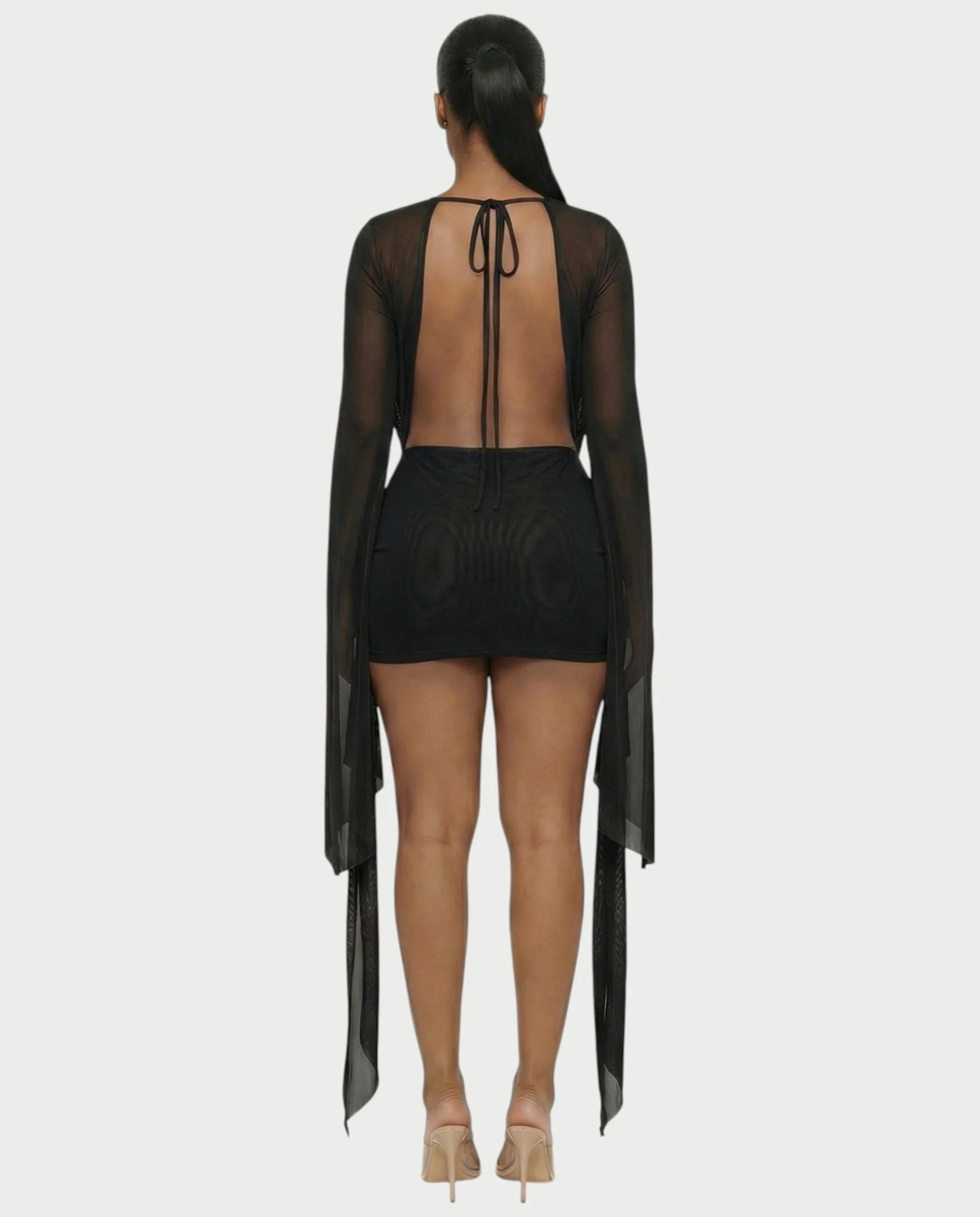 CAROL Cowl Neck Draped Mini Dress - Image 28