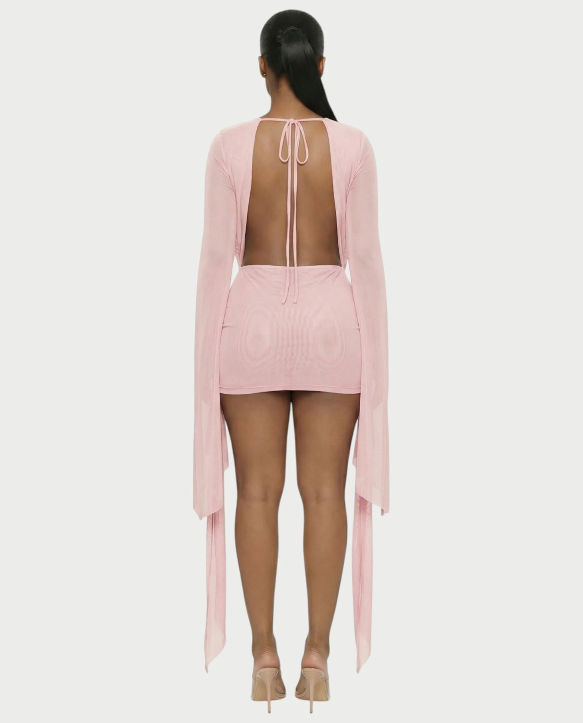 CAROL Cowl Neck Draped Mini Dress - Image 3