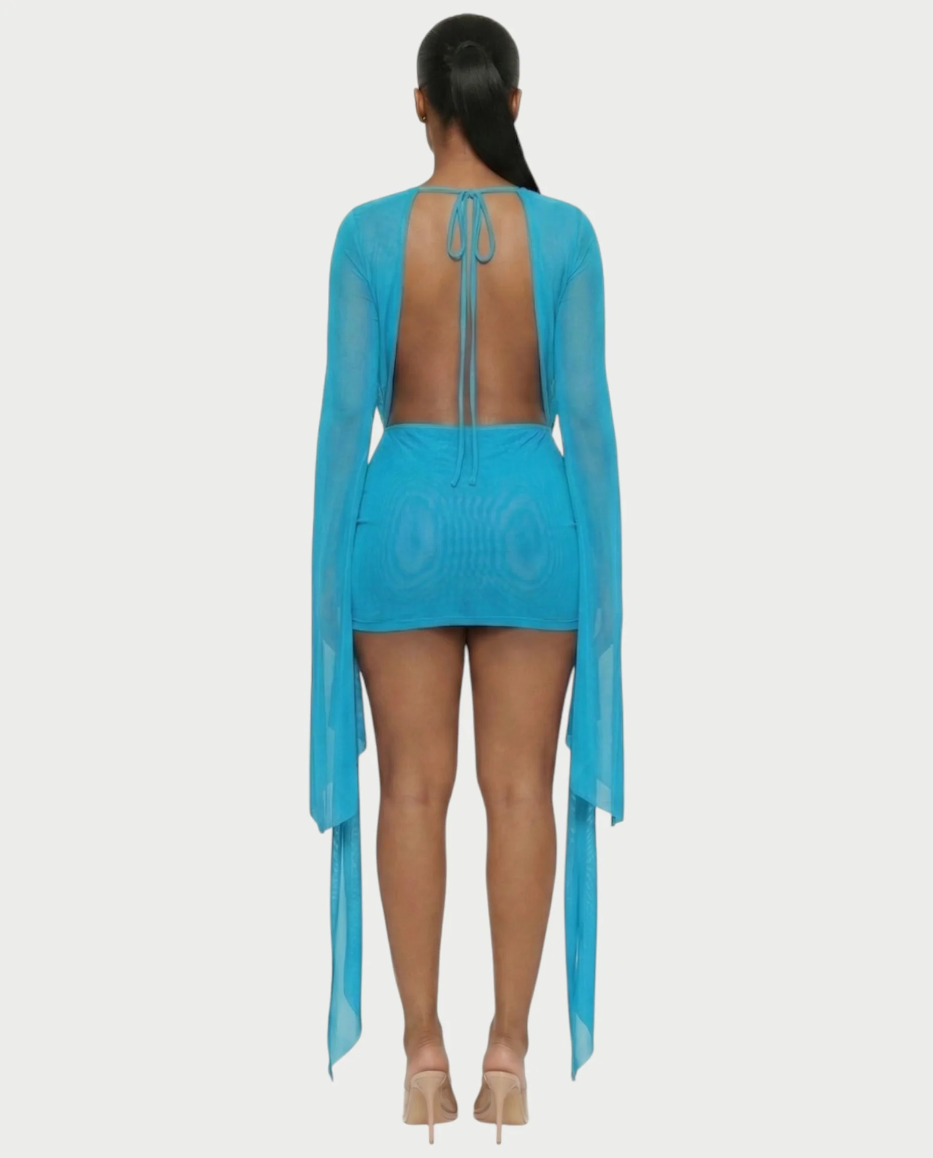 CAROL Cowl Neck Draped Mini Dress - Image 33