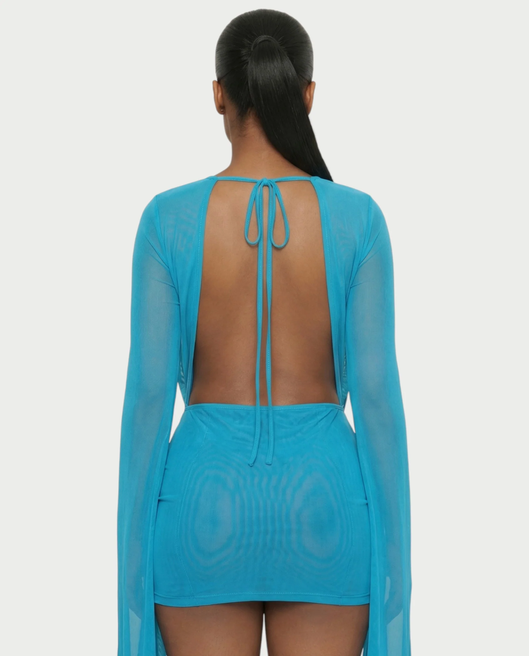 CAROL Cowl Neck Draped Mini Dress - Image 36