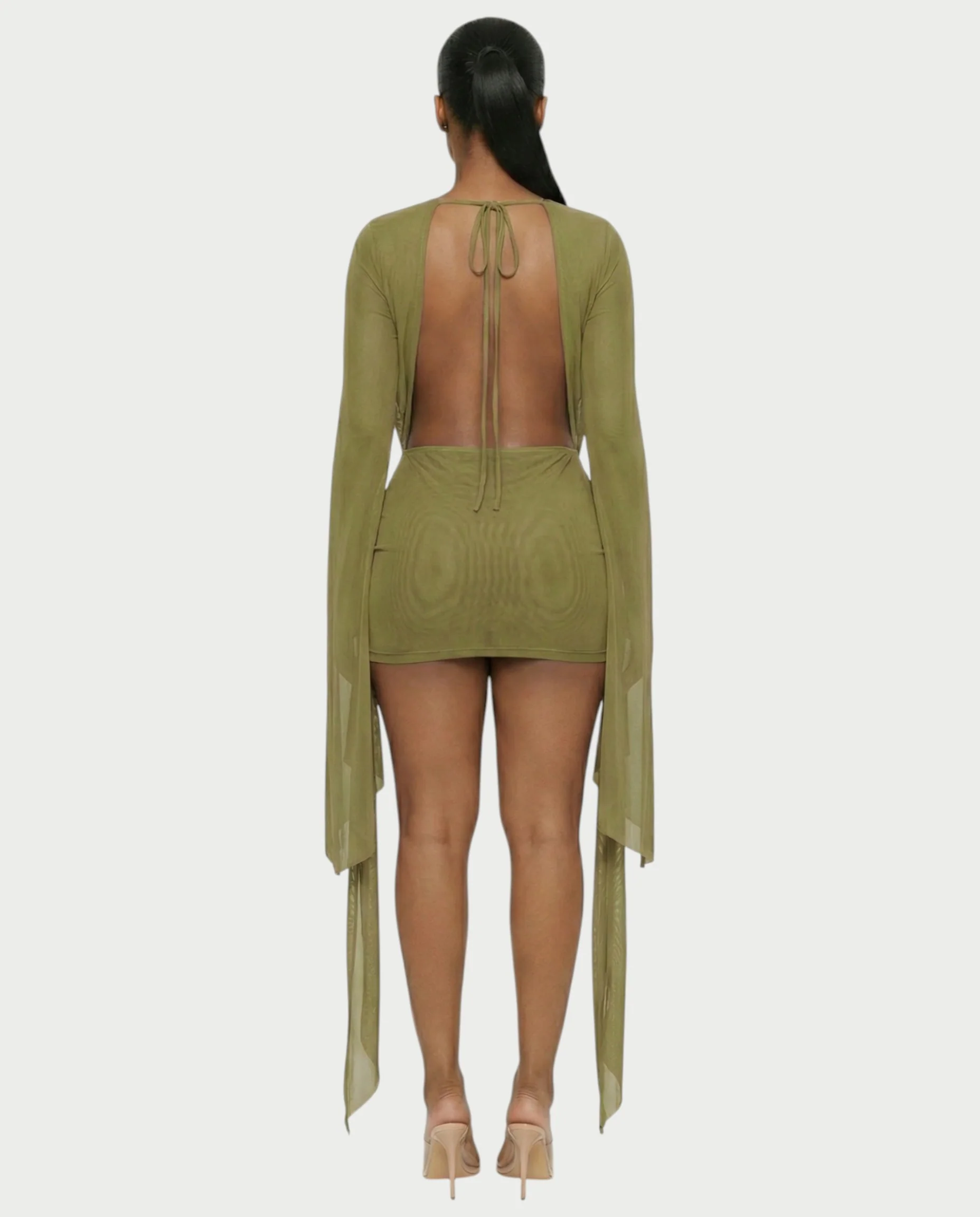 CAROL Cowl Neck Draped Mini Dress - Image 38