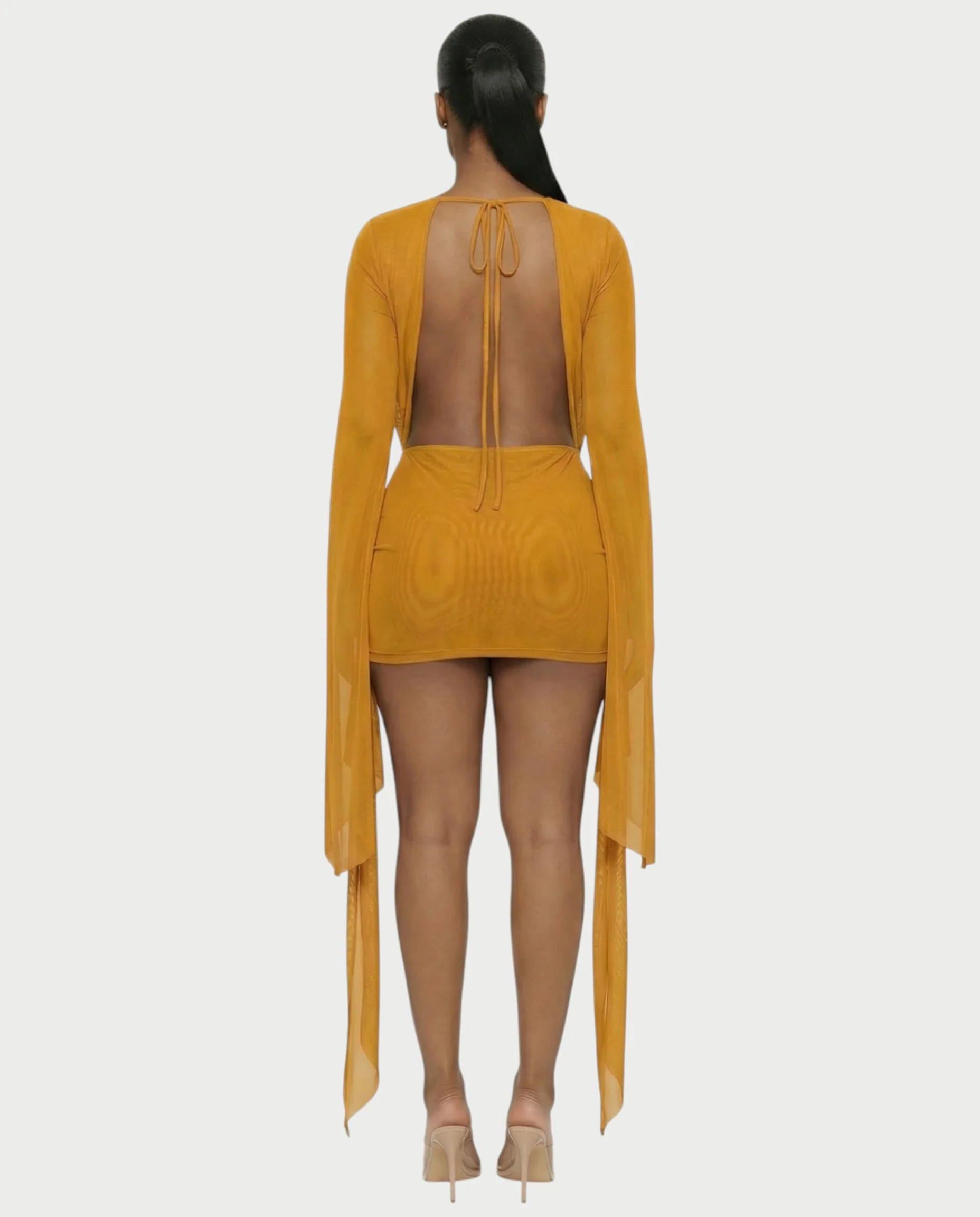 CAROL Cowl Neck Draped Mini Dress - Image 58