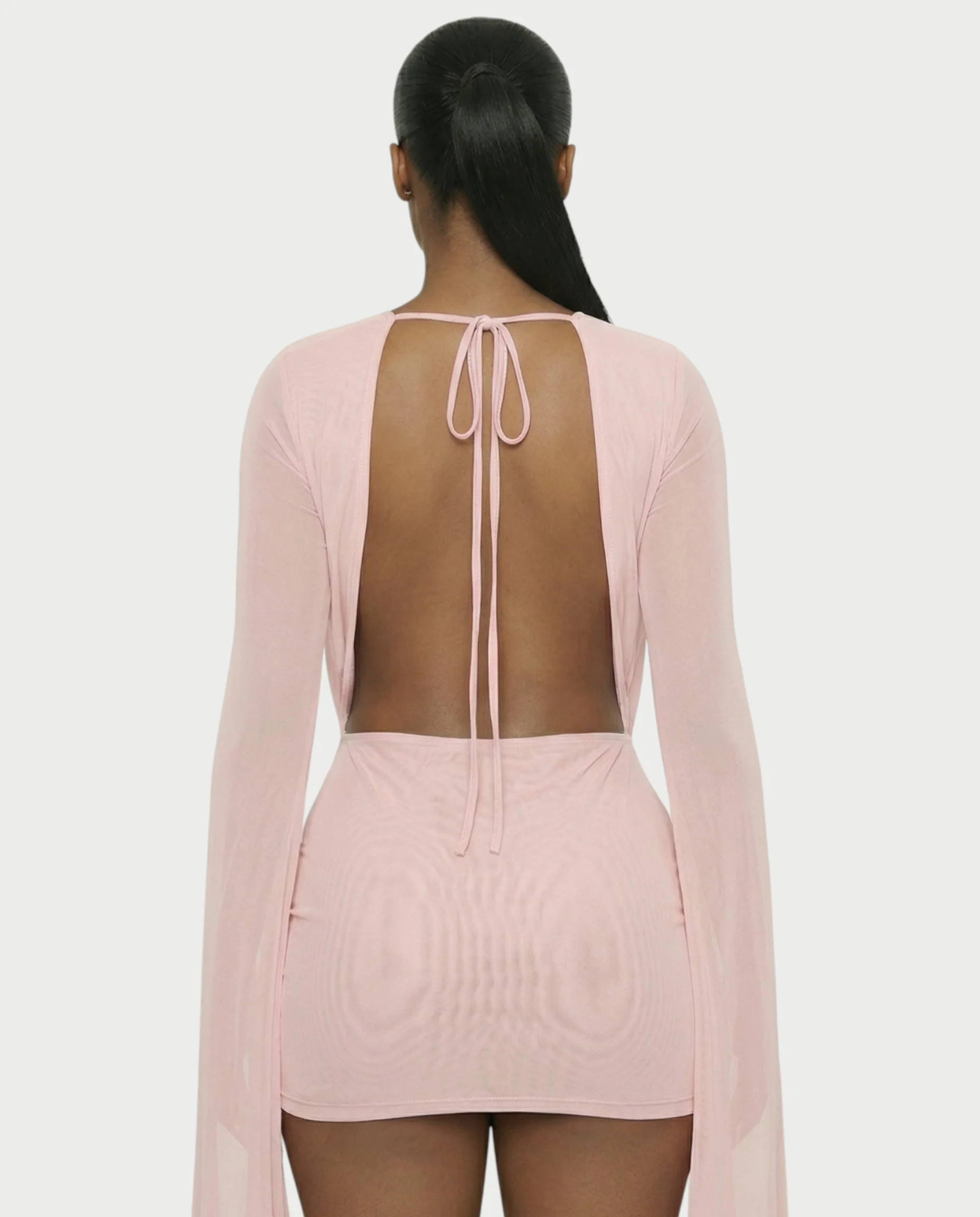 CAROL Cowl Neck Draped Mini Dress - Image 6