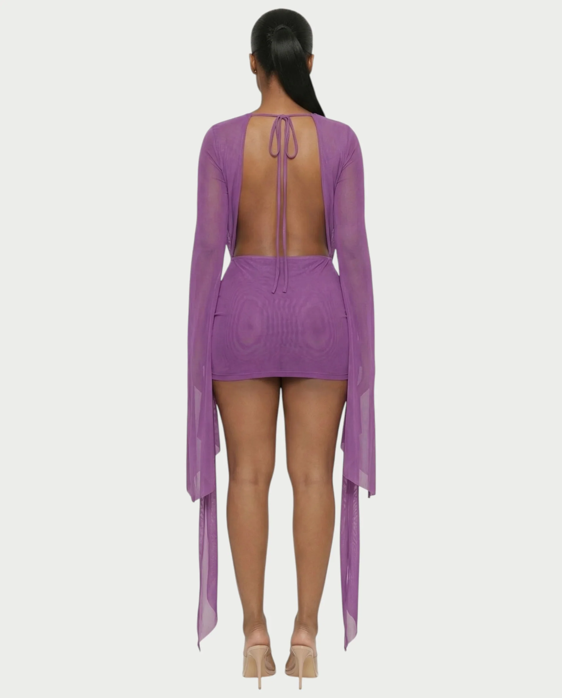 CAROL Cowl Neck Draped Mini Dress - Image 8