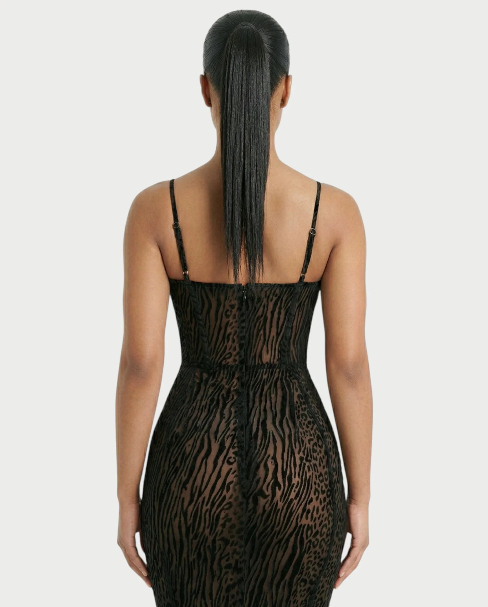 CECIL Corset Leopard Mesh Mermaid Maxi Dress - Image 10