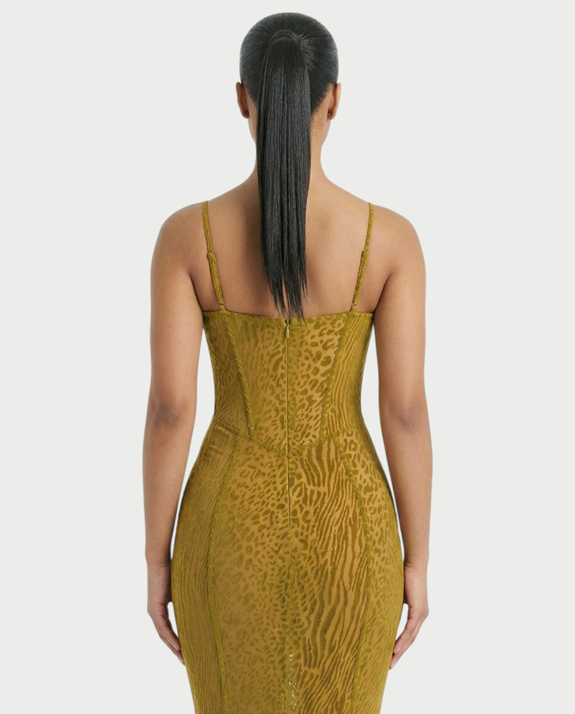 CECIL Corset Leopard Mesh Mermaid Maxi Dress - Image 5