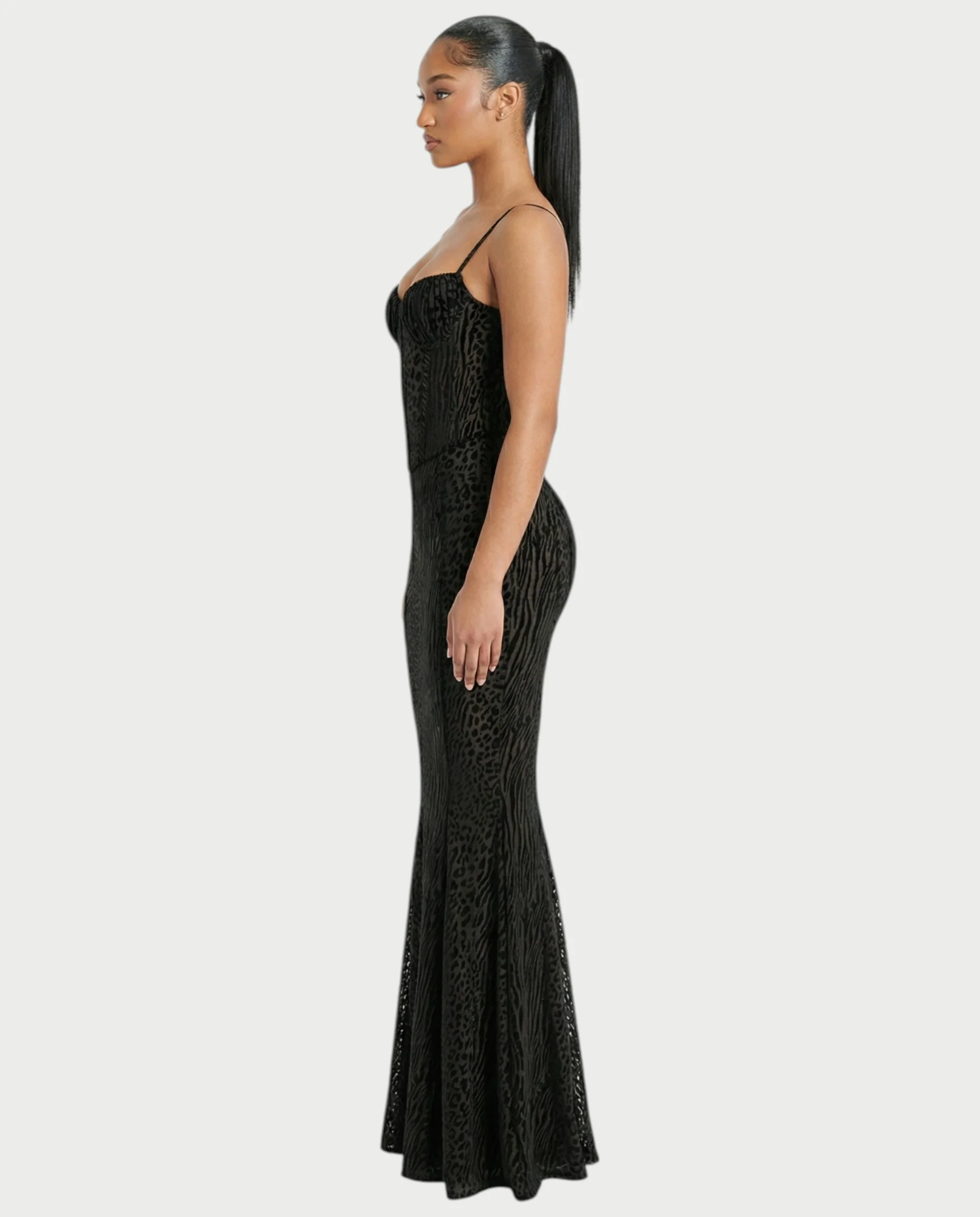 CECIL Corset Leopard Mesh Mermaid Maxi Dress - Image 8