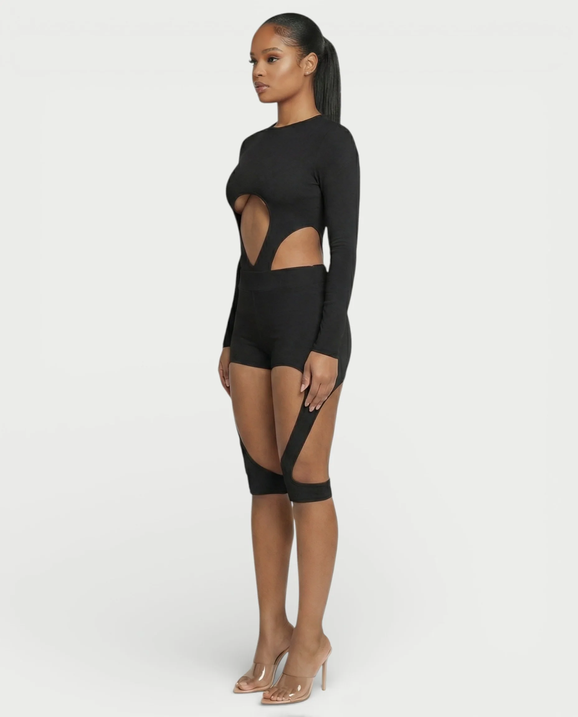CELLA Cutout Long Sleeve Bodysuit & Shorts Set - Image 8