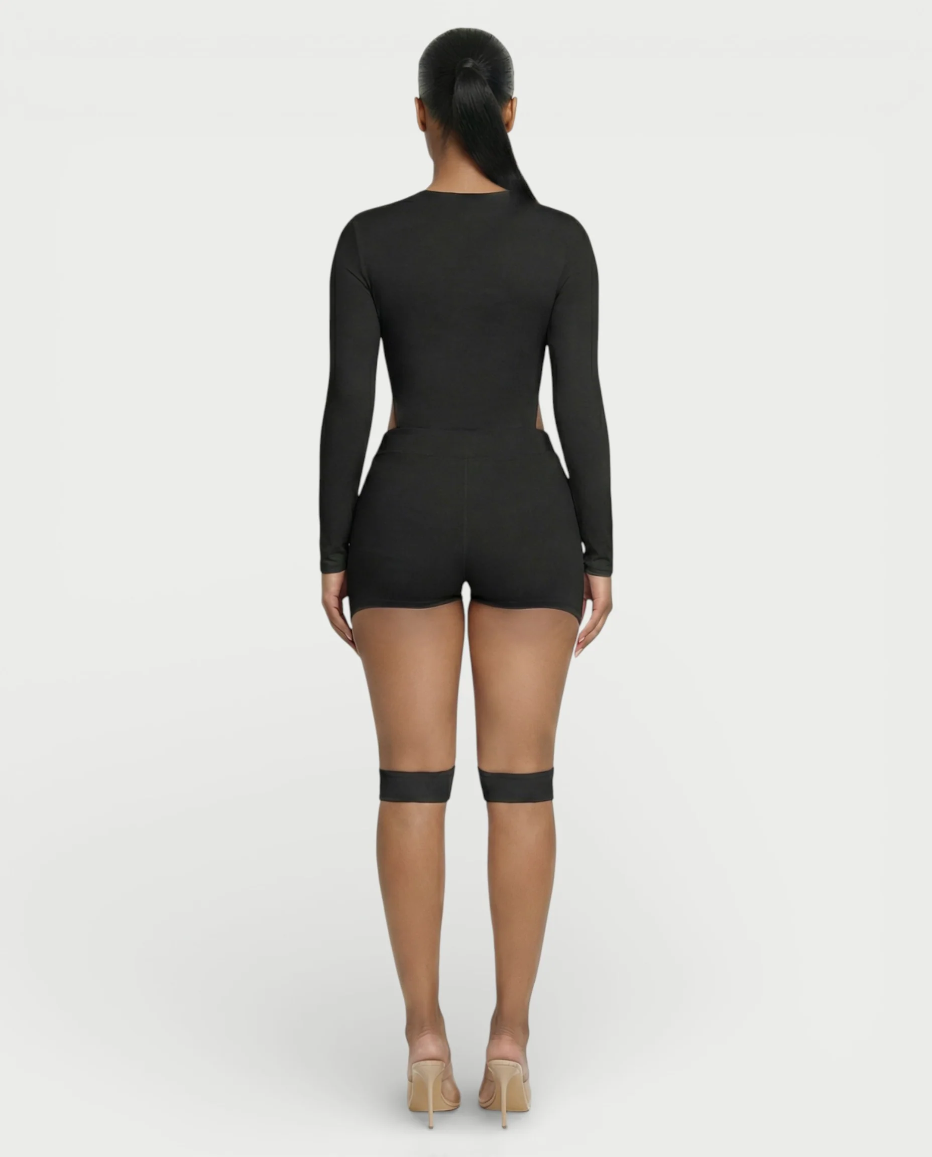 CELLA Cutout Long Sleeve Bodysuit & Shorts Set - Image 9