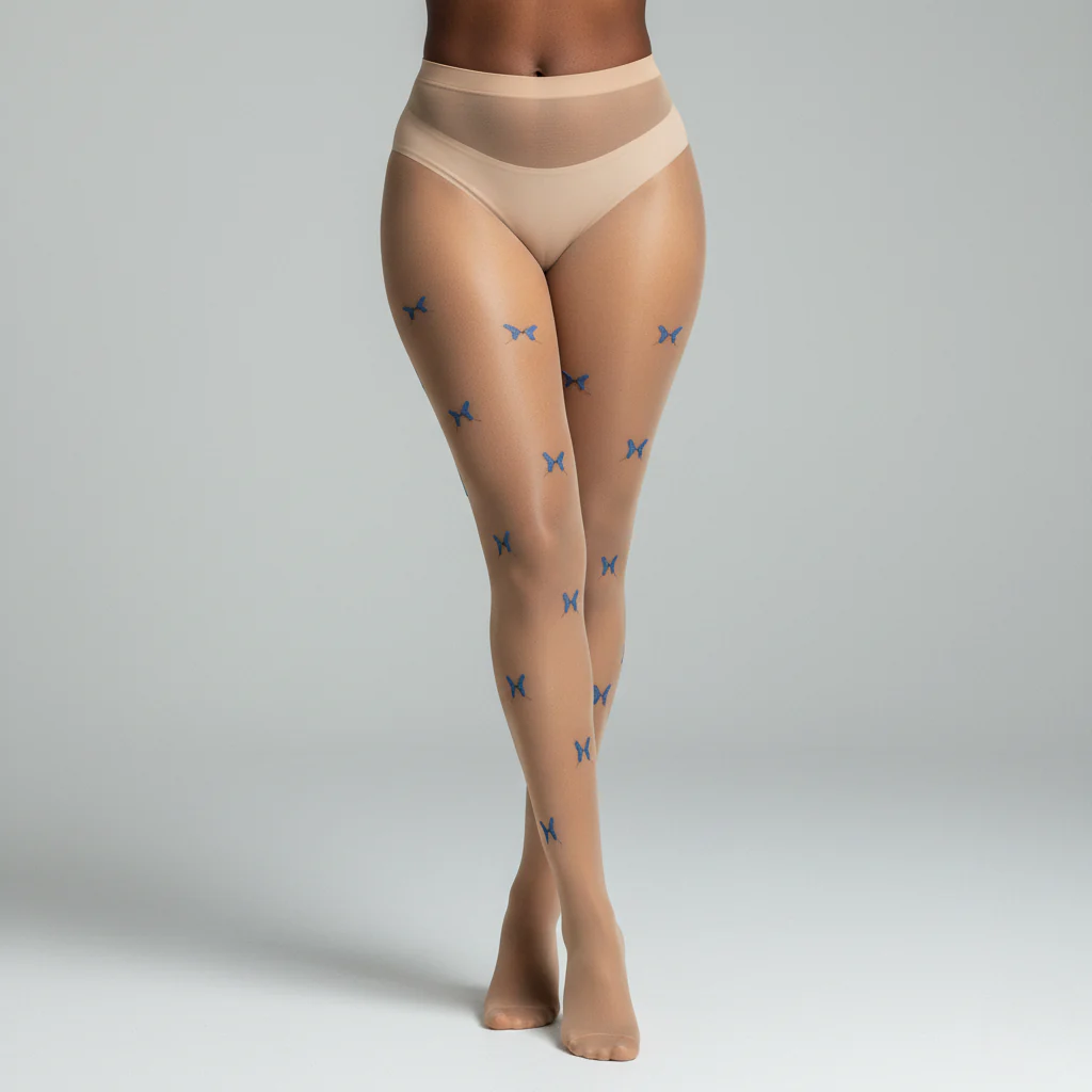 CERYN Sheer Butterfly Pattern Tights - Image 2