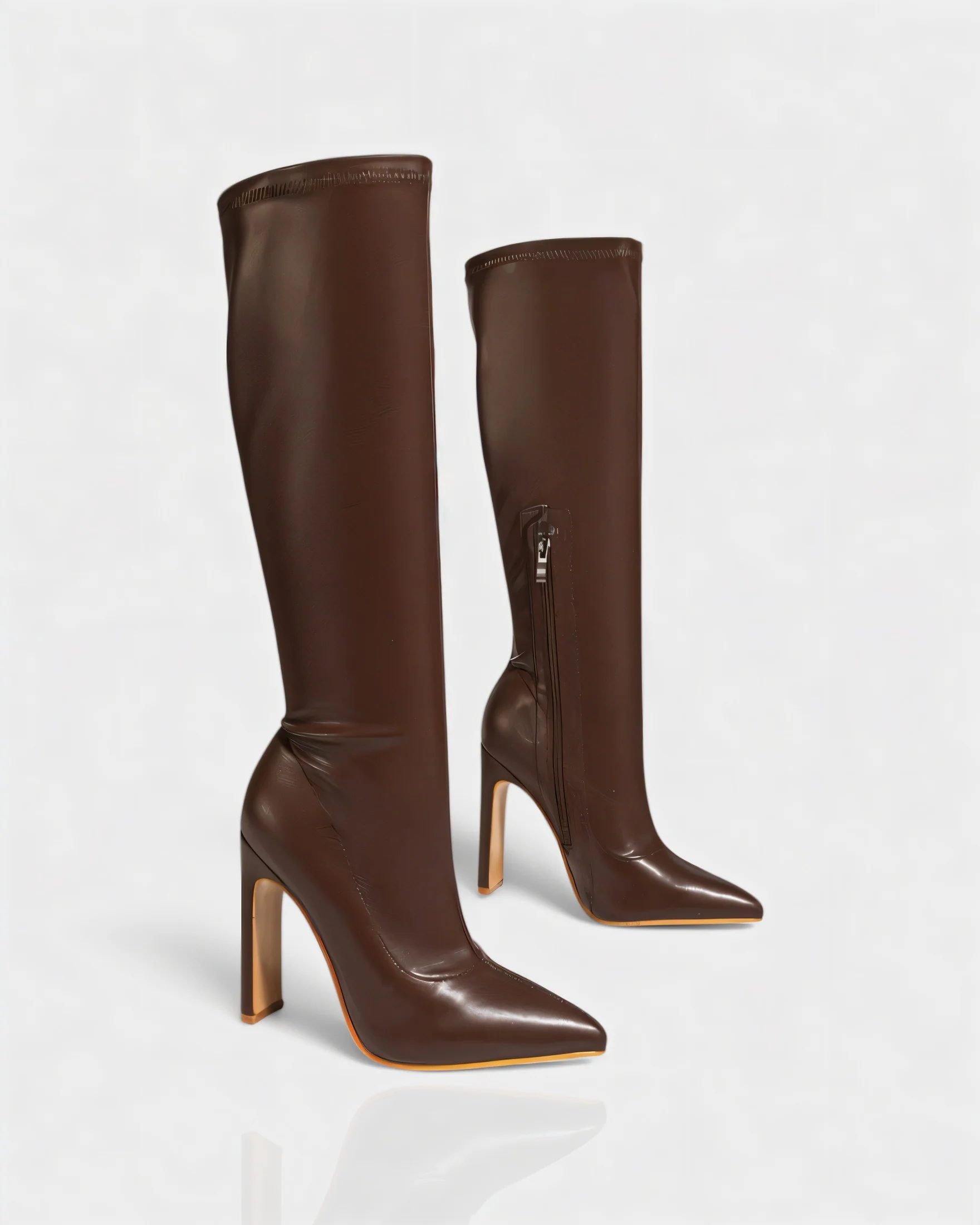 CHARLIE Faux Leather Knee-High Boots - Image 7