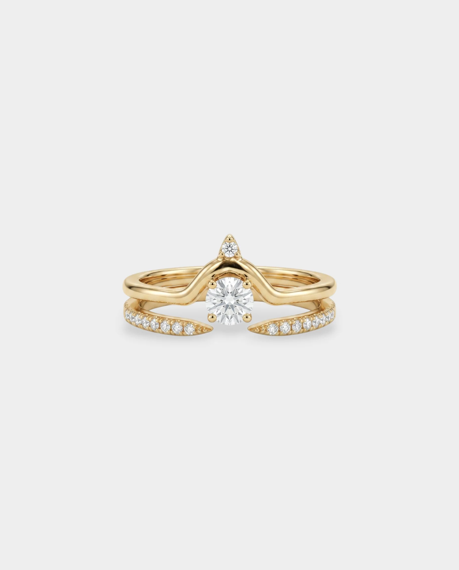 Chevron Stack Crystal Ring - Image 2