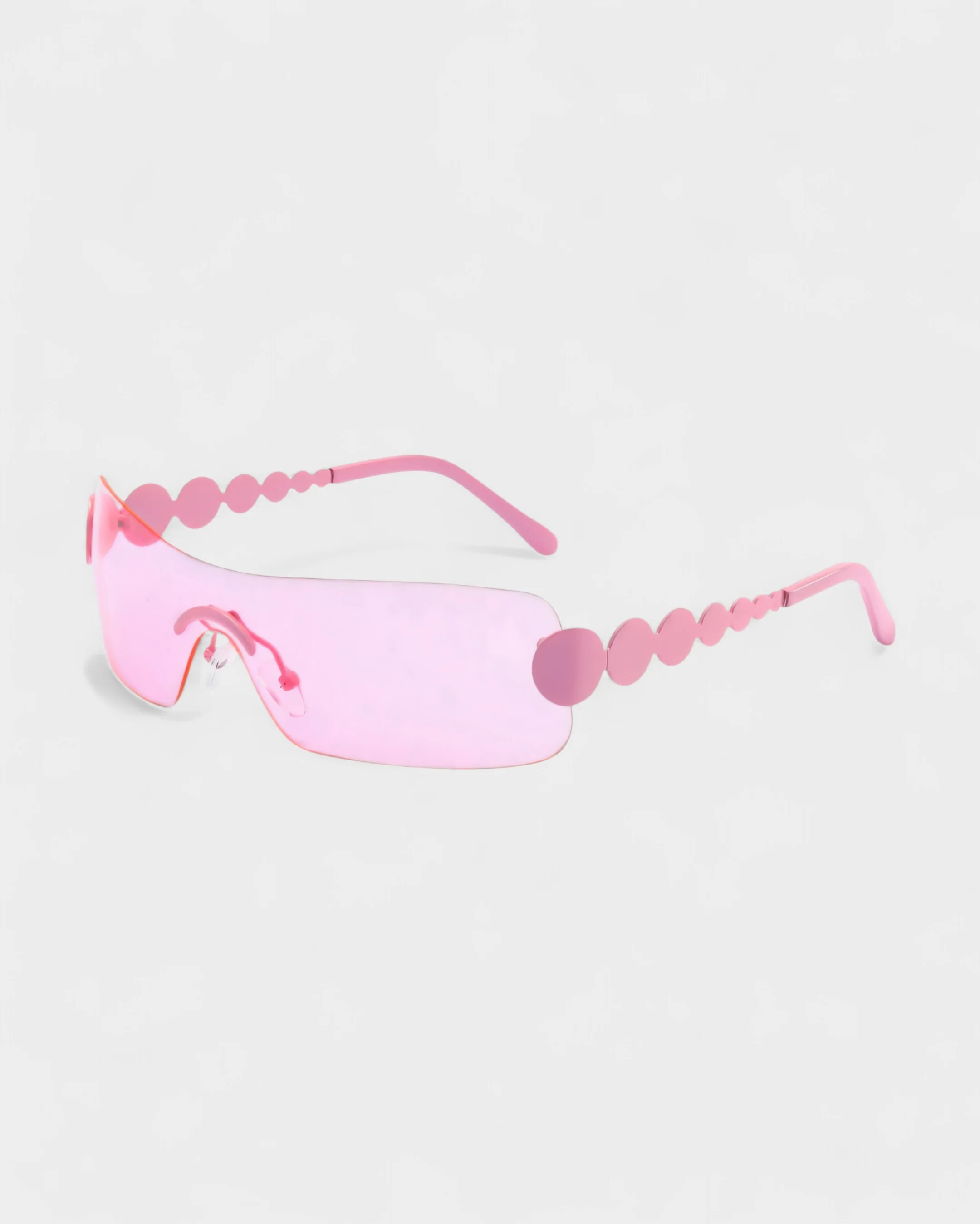 AMORA Circle Embellished Rimless Shield Sunglasses - Image 10