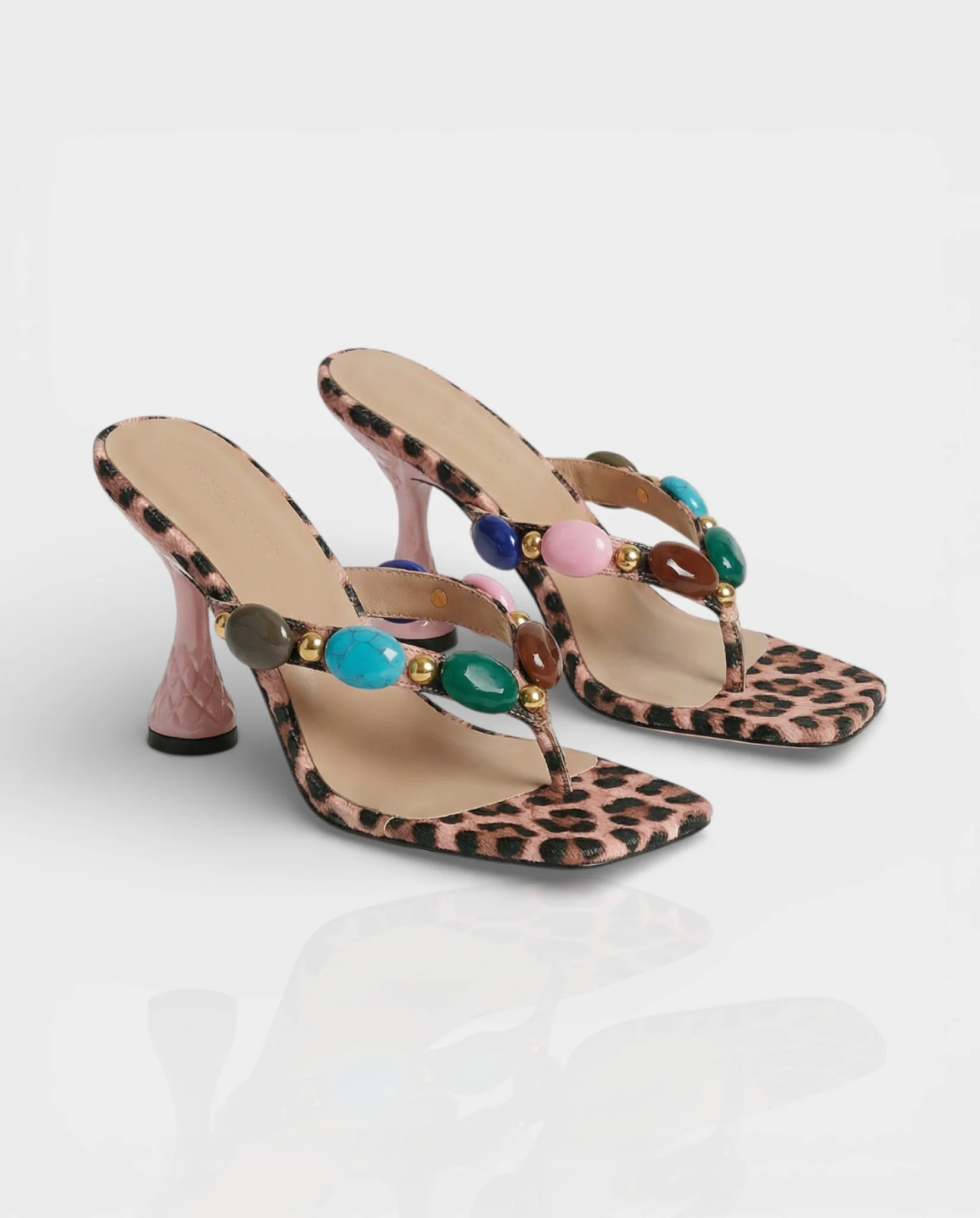 CIYANA Gemstone Embellished Heel Sandals - Image 2