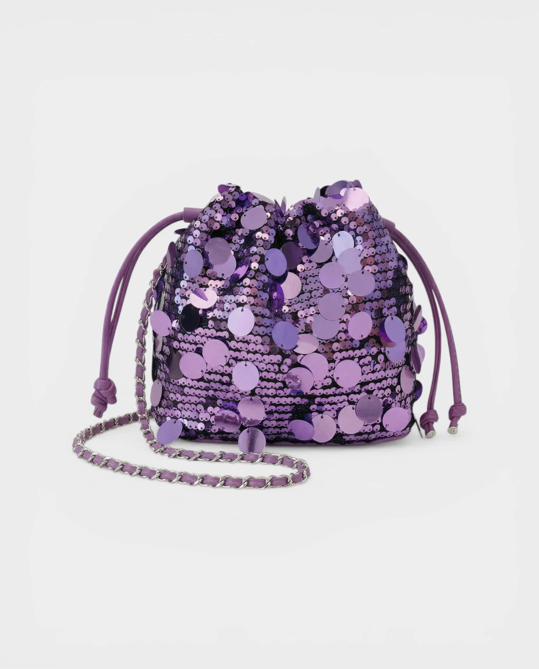 CIZARA Chain Crossbody Sequin Bucket Bag - Image 2
