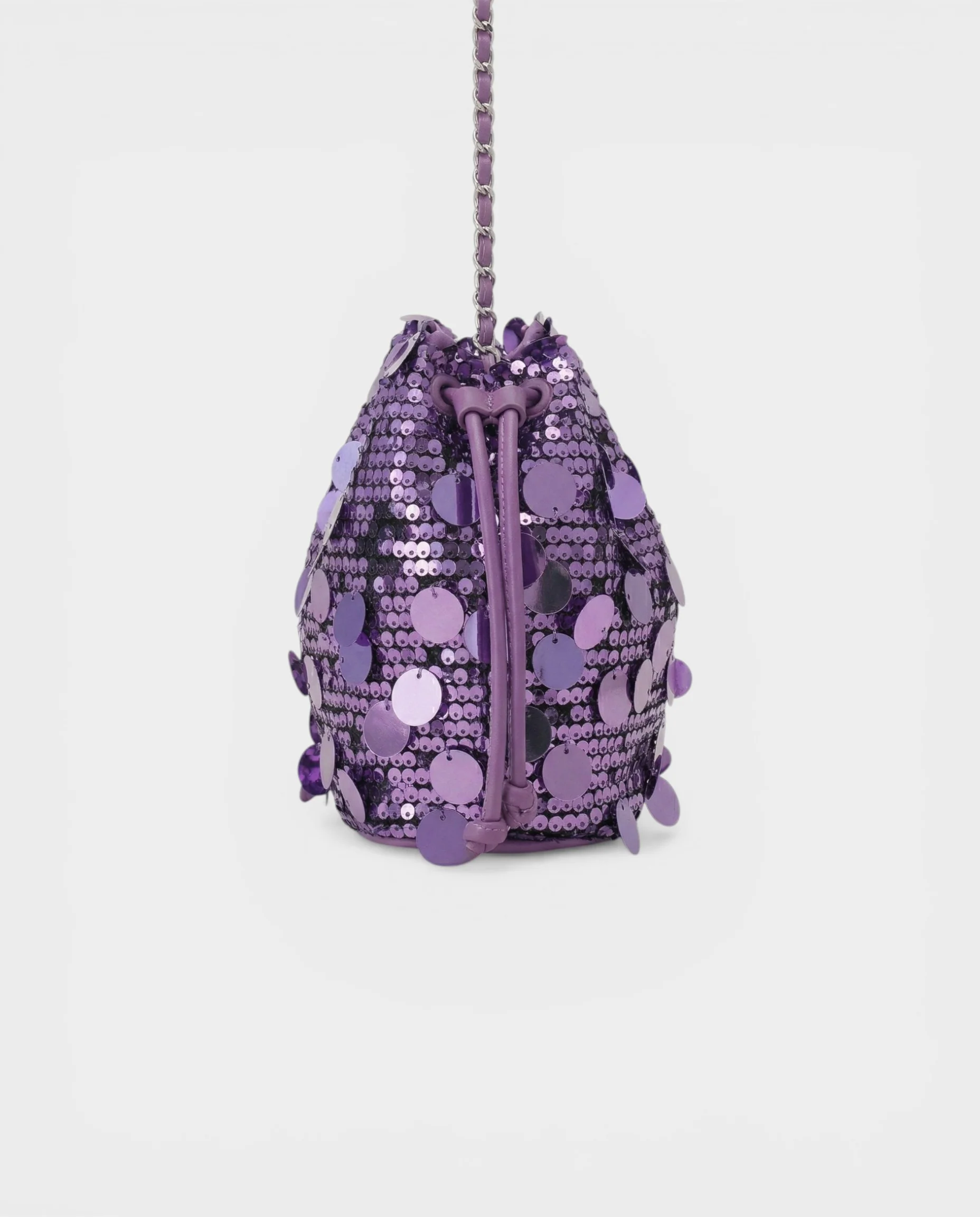 CIZARA Chain Crossbody Sequin Bucket Bag - Image 3