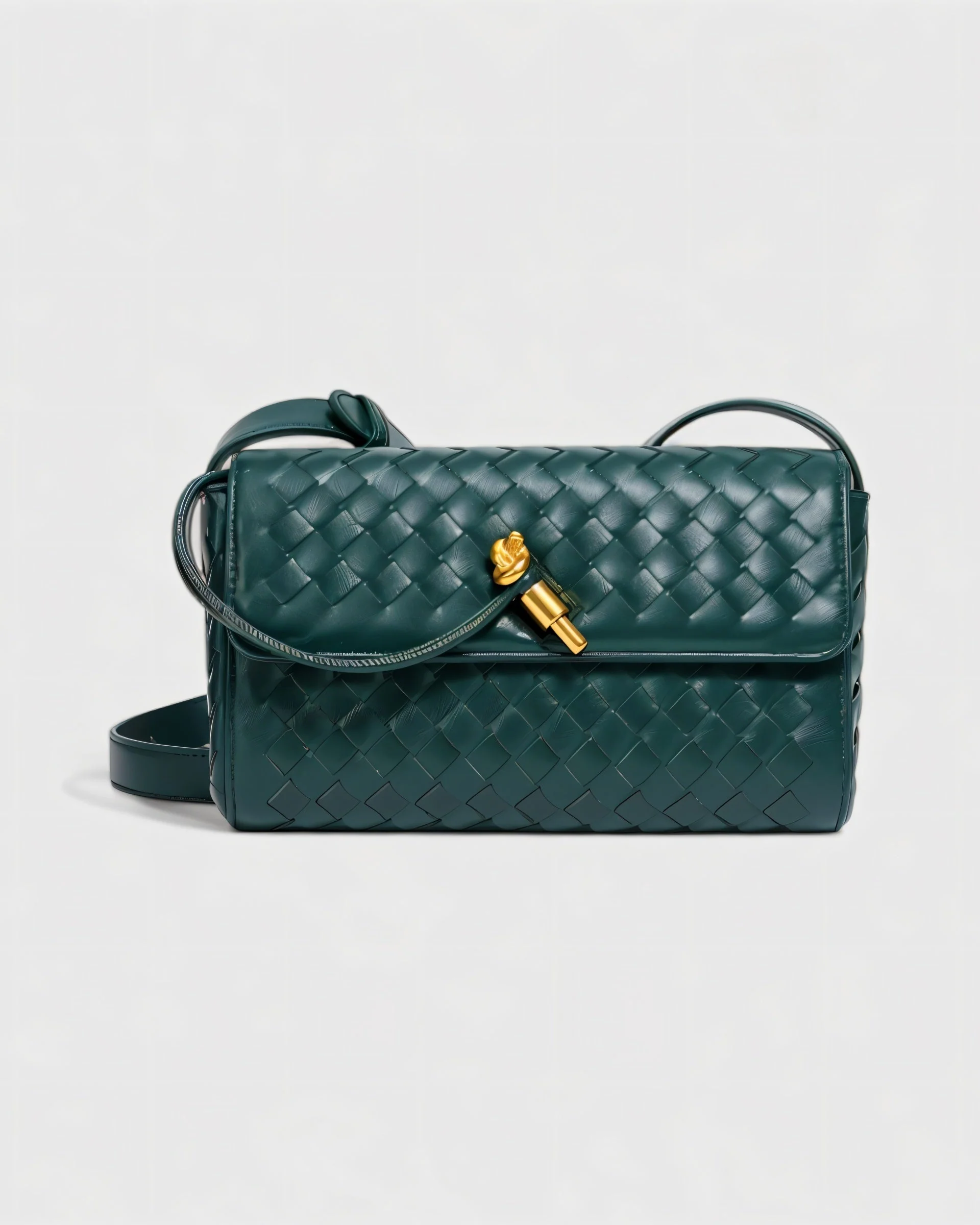 CLEO Mini Woven Gold Lock Accent Shoulder Bag - Image 10