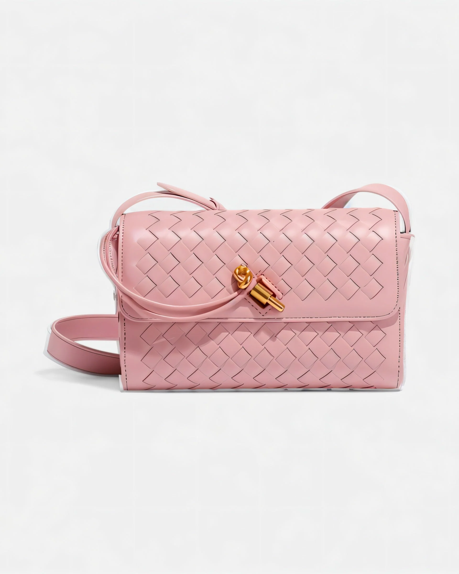 CLEO Mini Woven Gold Lock Accent Shoulder Bag - Image 4