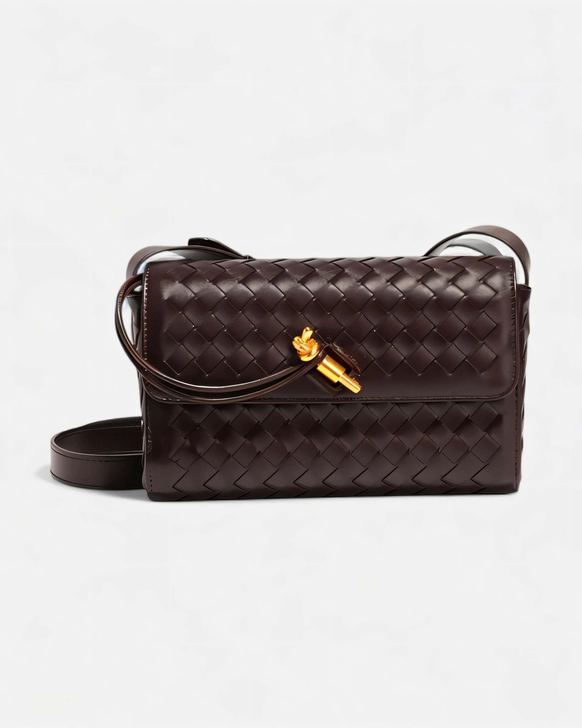 CLEO Mini Woven Gold Lock Accent Shoulder Bag - Image 6