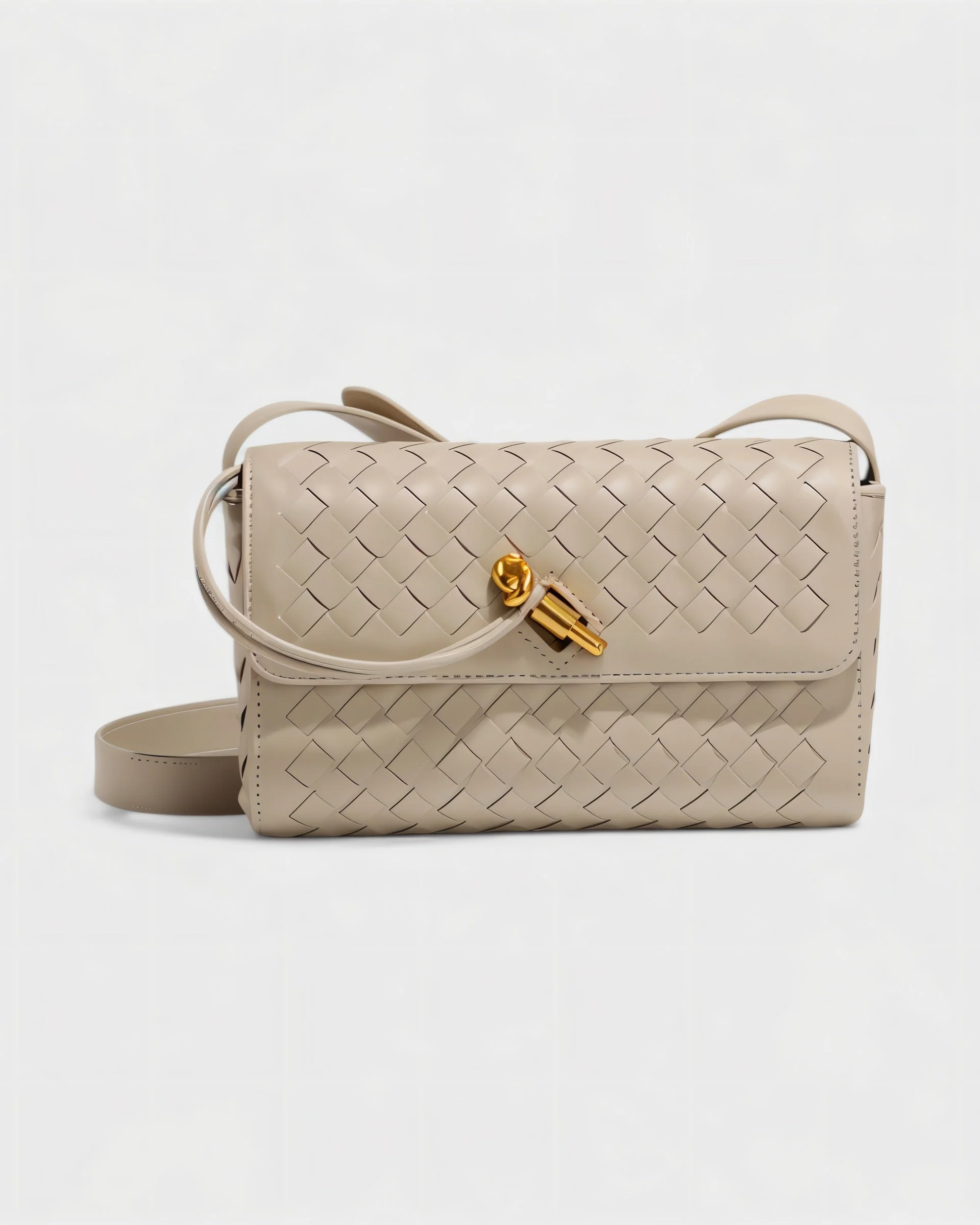 CLEO Mini Woven Gold Lock Accent Shoulder Bag - Image 8