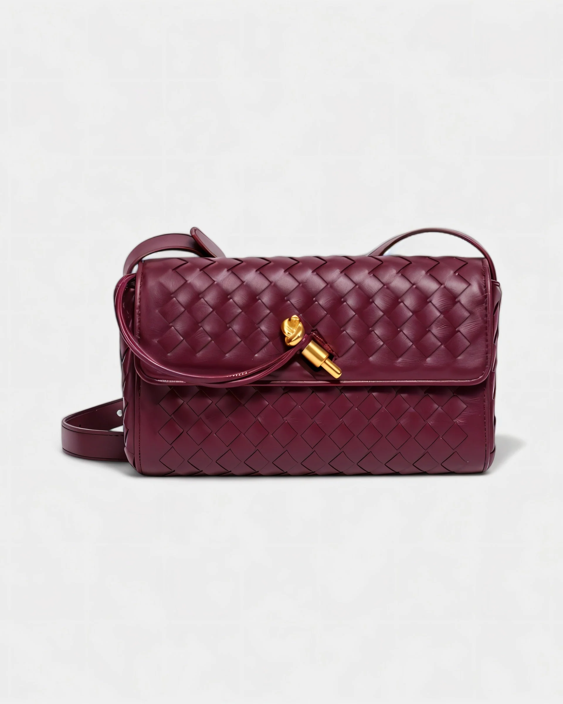 CLEO Mini Woven Gold Lock Accent Shoulder Bag - Image 9