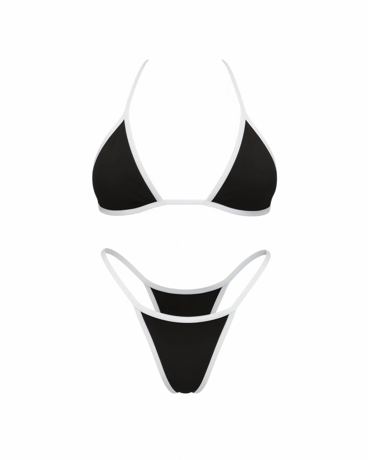 CORDELIA Black & White Trim Bikini Set - Image 5