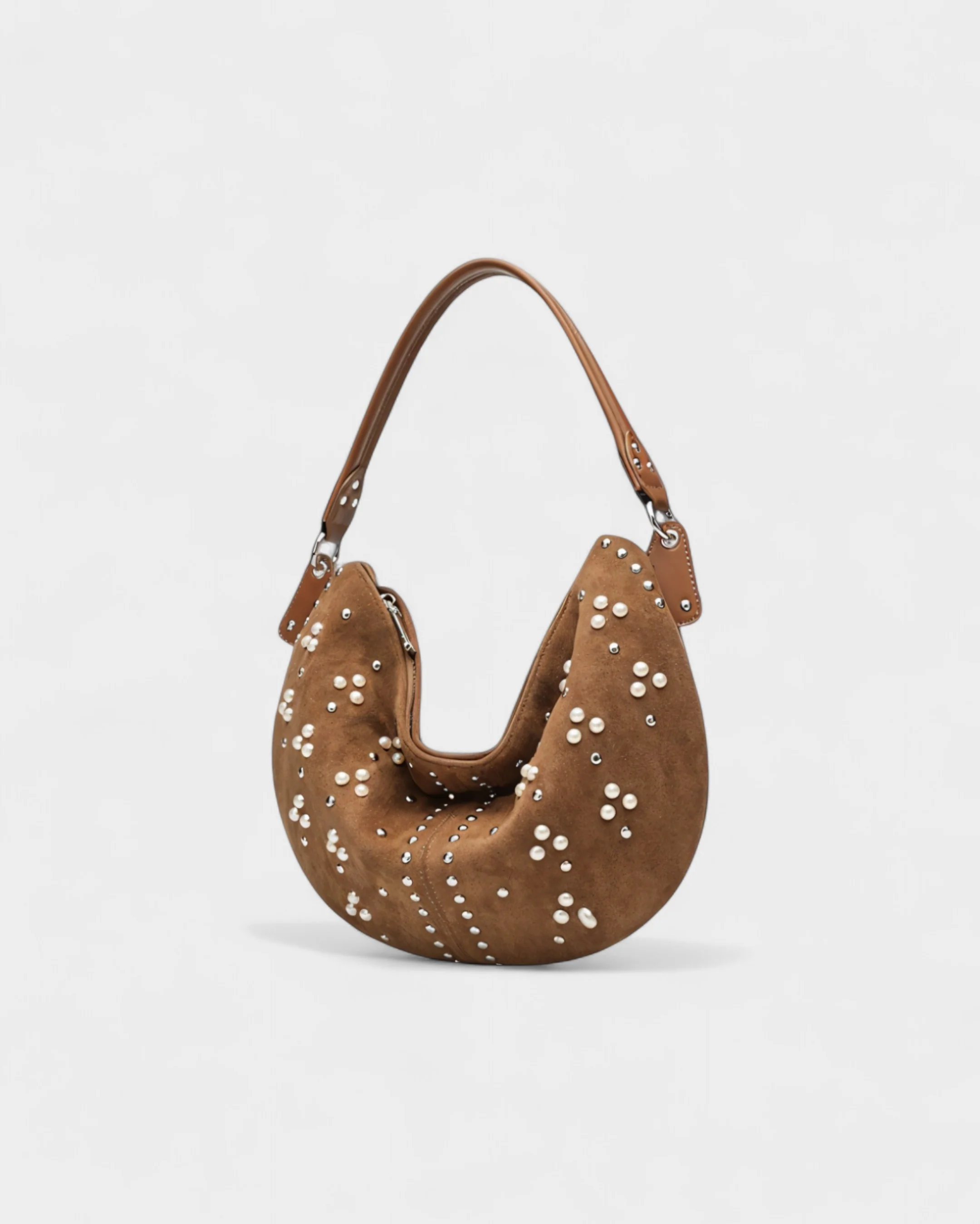 CORINA Studded Suede Shoulder Bag - Image 8
