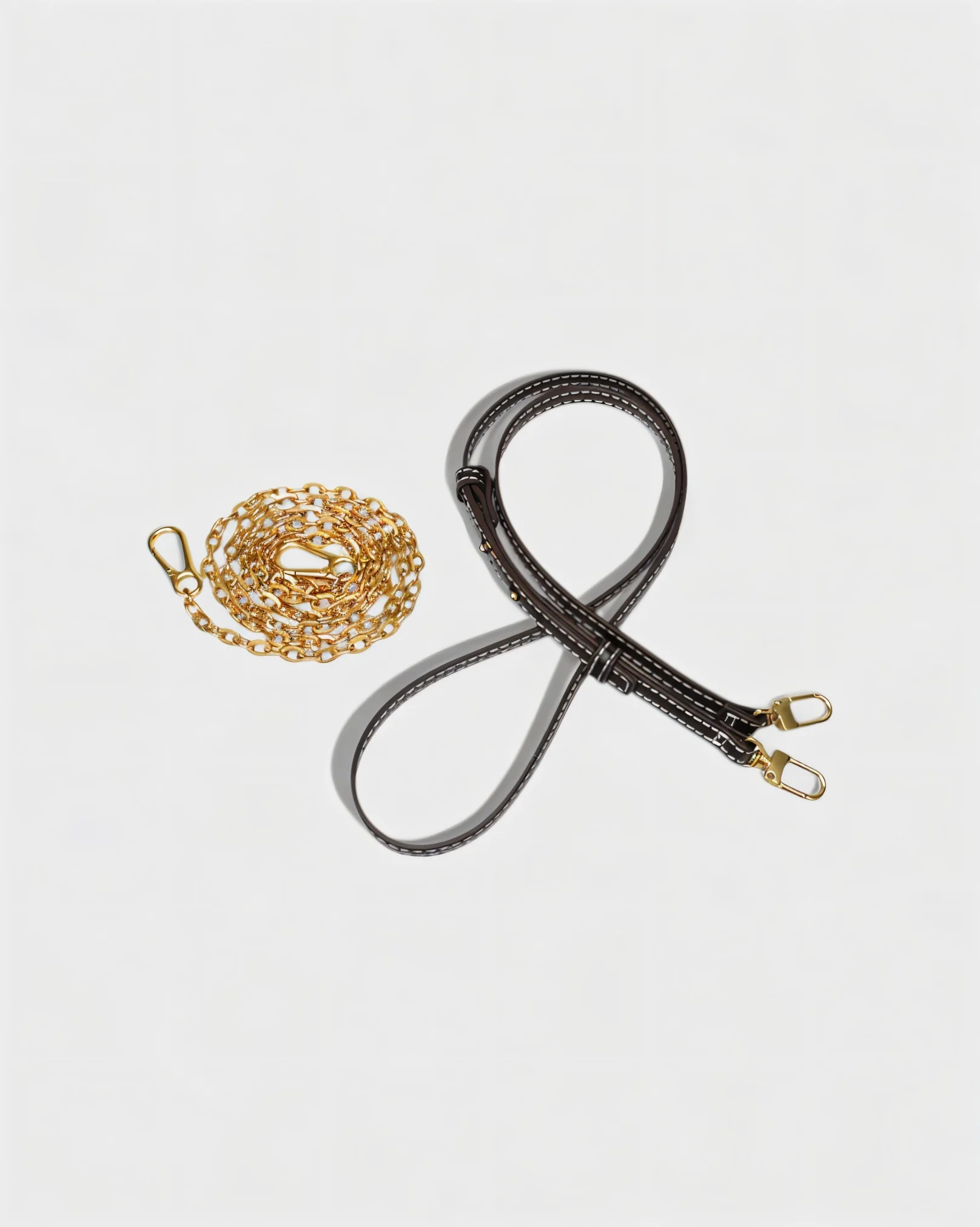 CRESSIDA Woven Half Moon Handbag with Gold Swirl Handle - Image 6