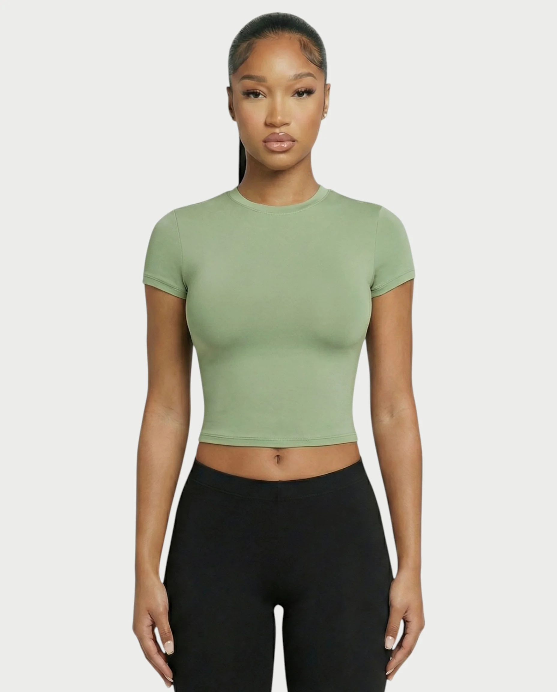 Crew Neck Slim-Fit Top - Image 25