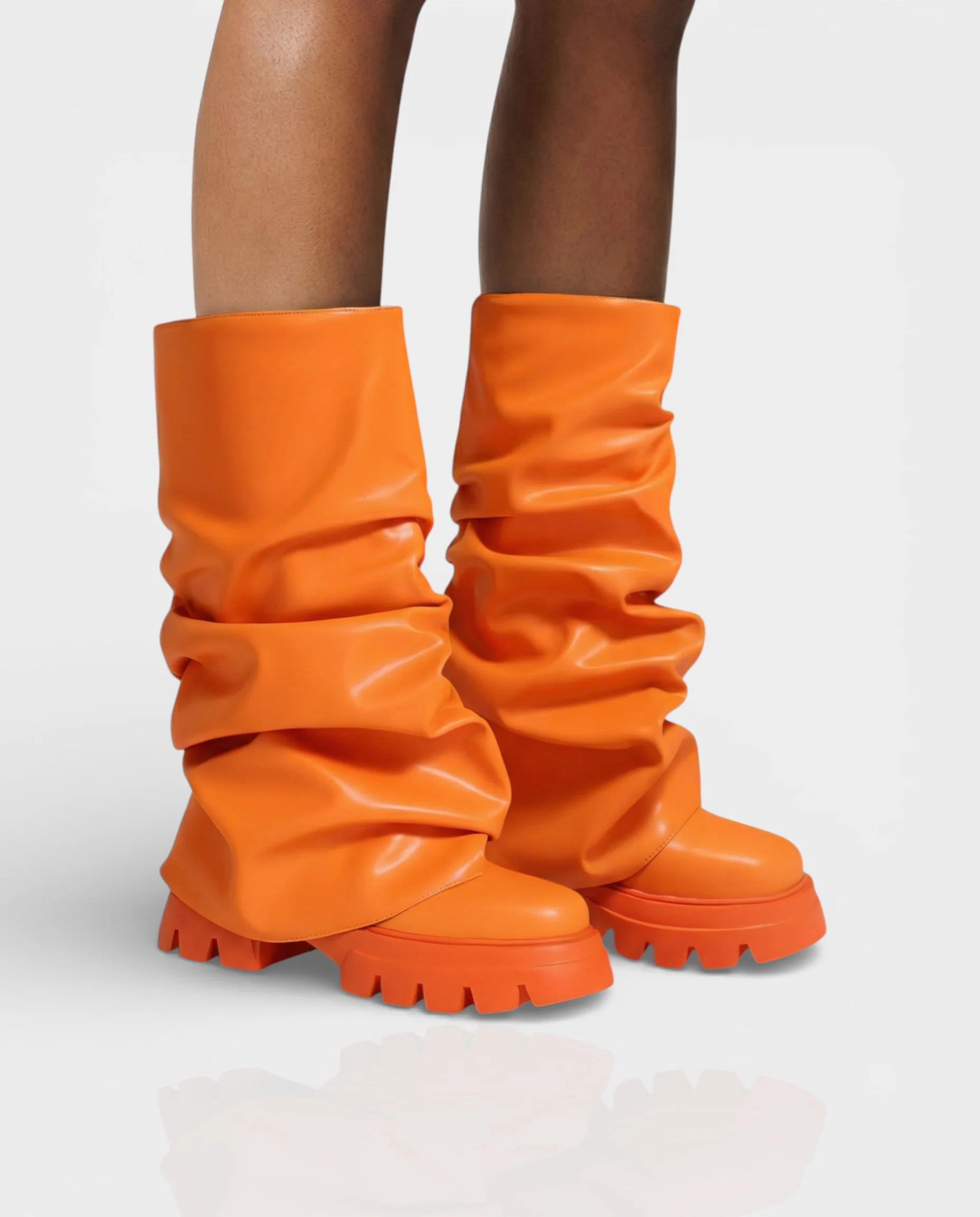 CRISTINA Slouchy Platform Mid-Calf Boots