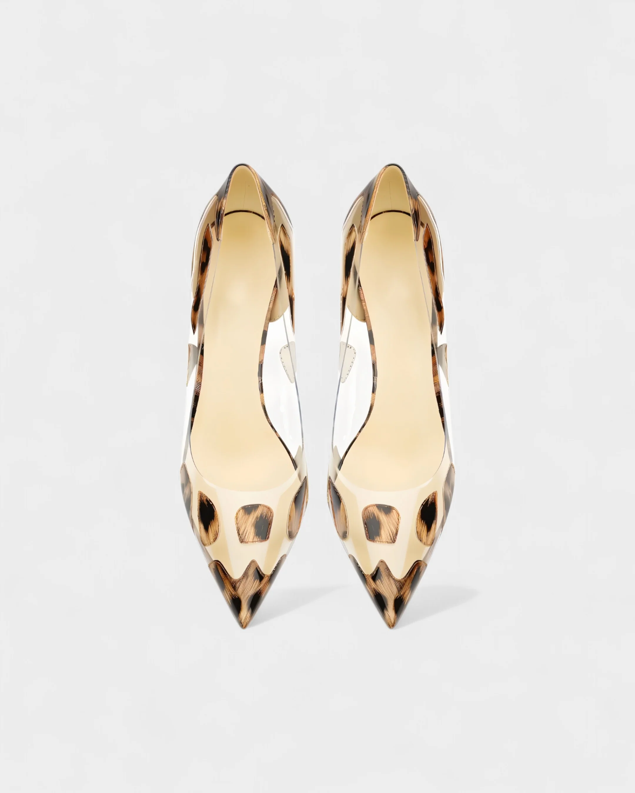 DALYA Transparent Pointed-Toe Leopard Heels - Image 6