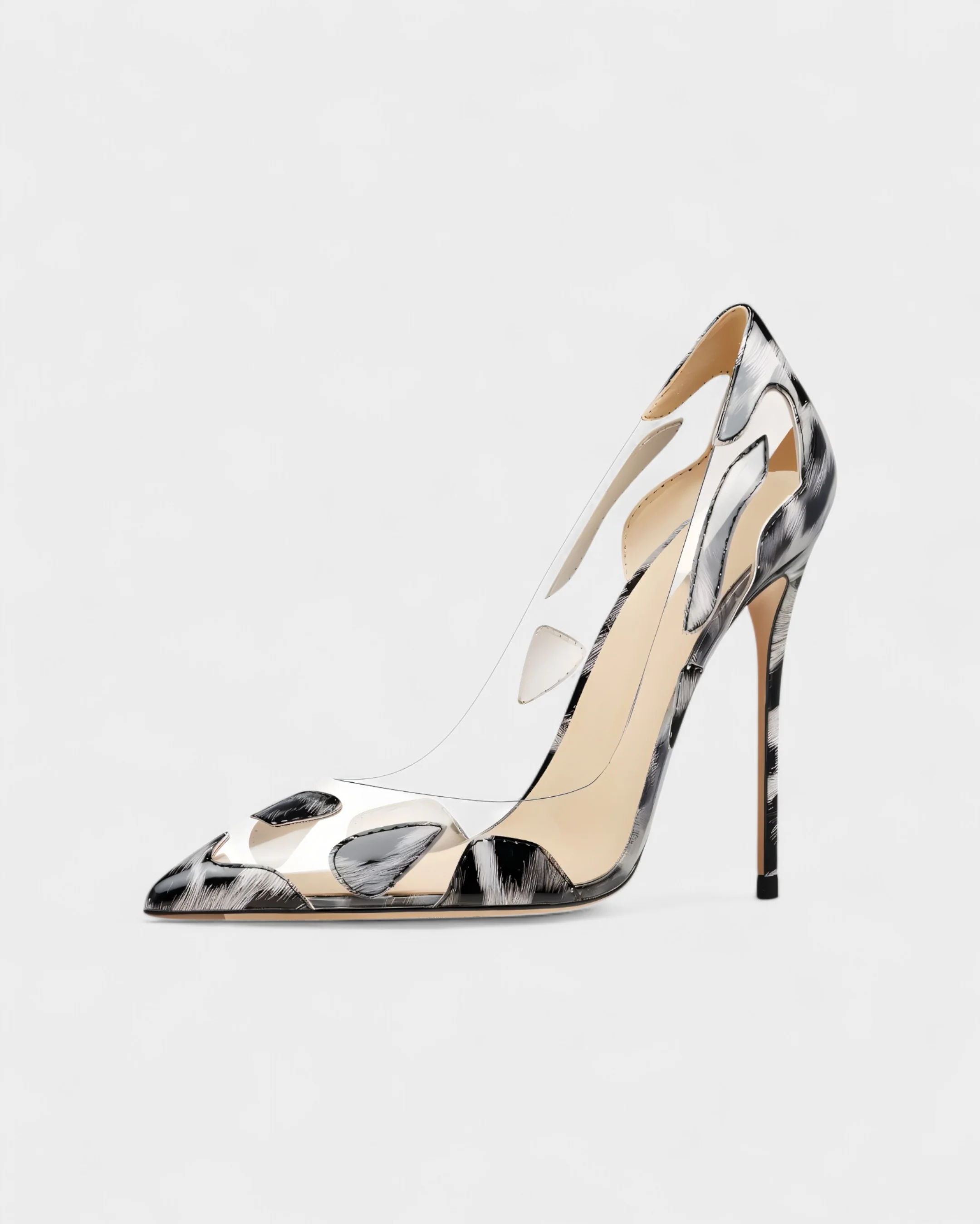 DALYA Transparent Pointed-Toe Leopard Heels - Image 8