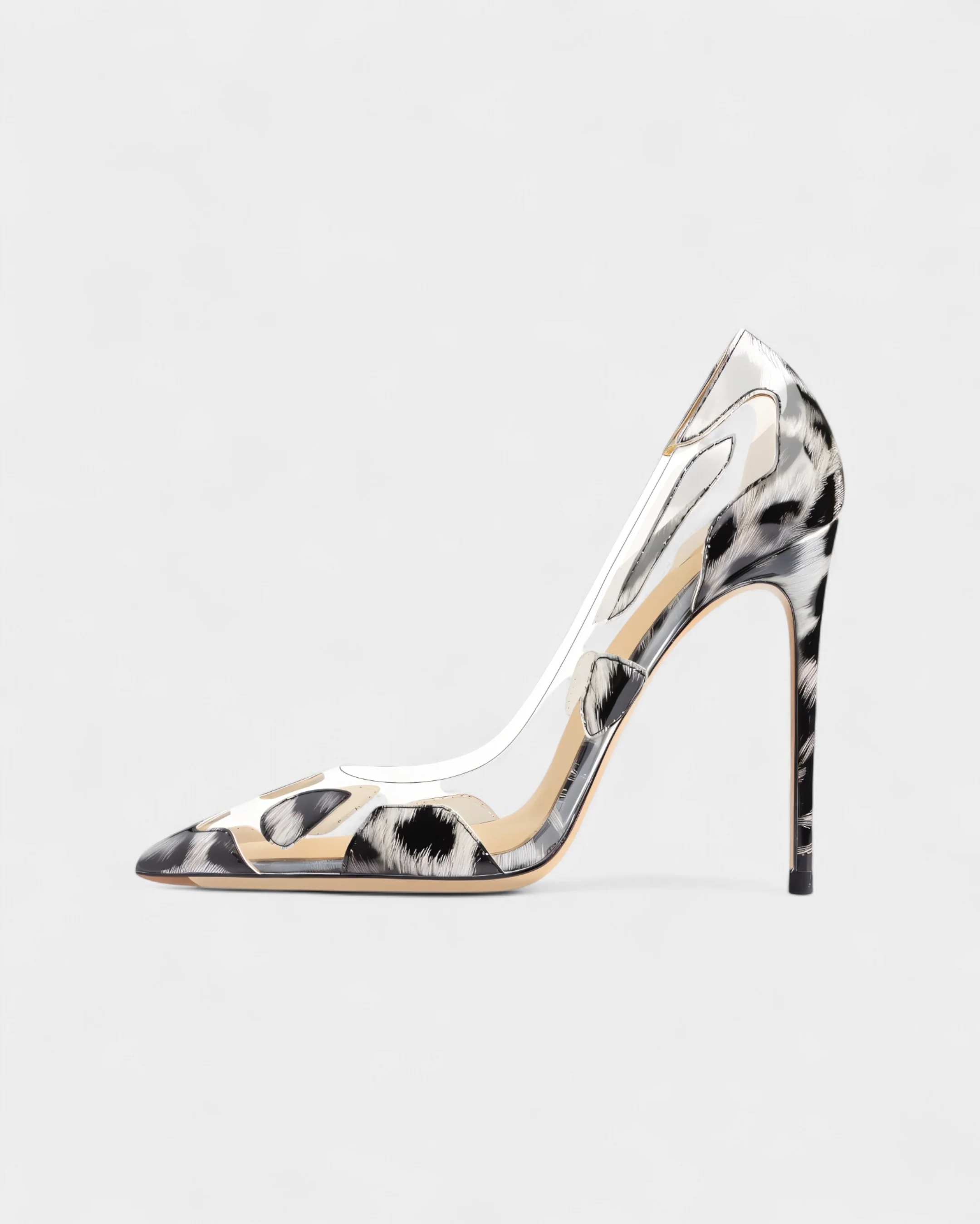 DALYA Transparent Pointed-Toe Leopard Heels - Image 9