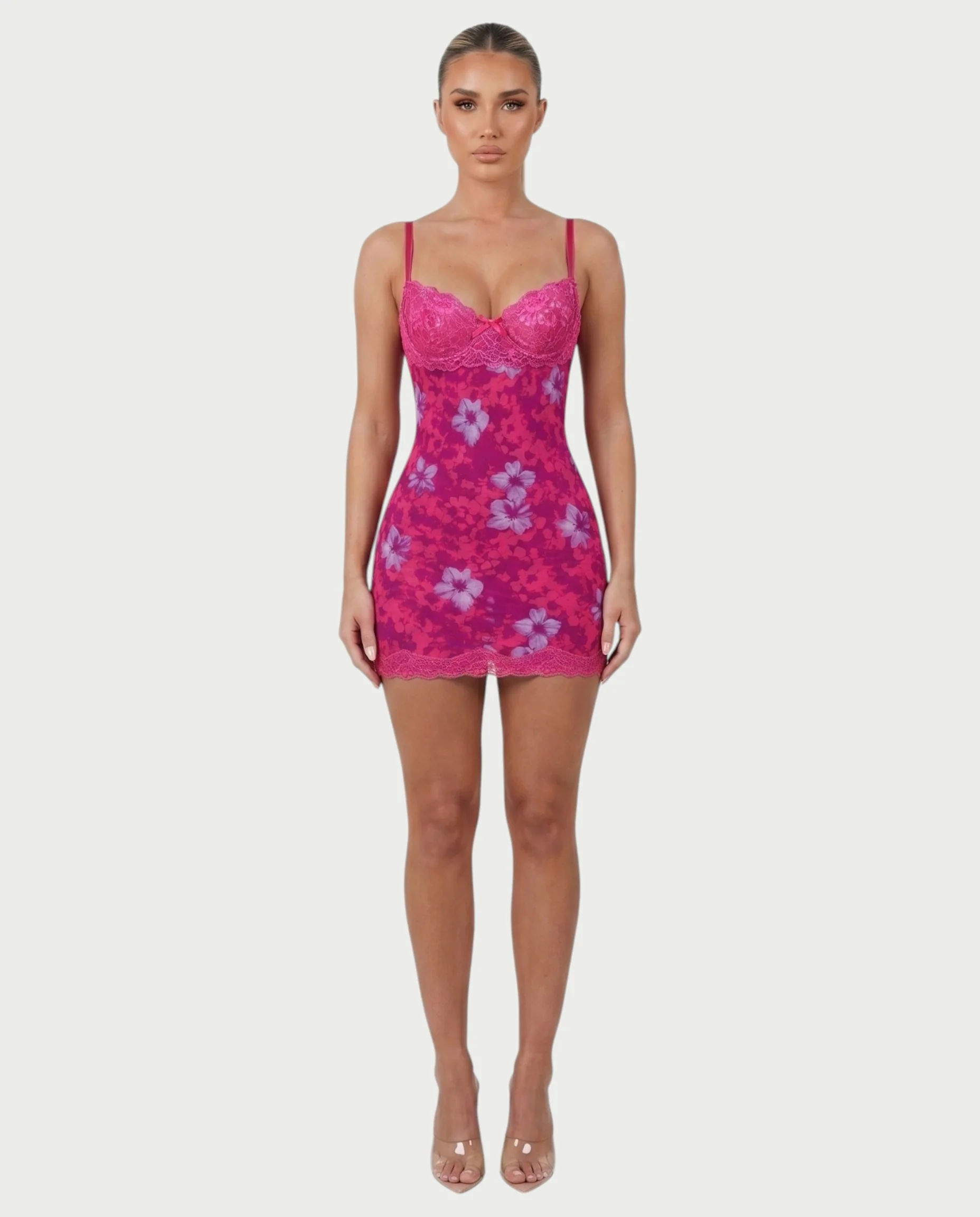 DANYA Floral Lace Bust Bodycon Mini Dress - Image 11
