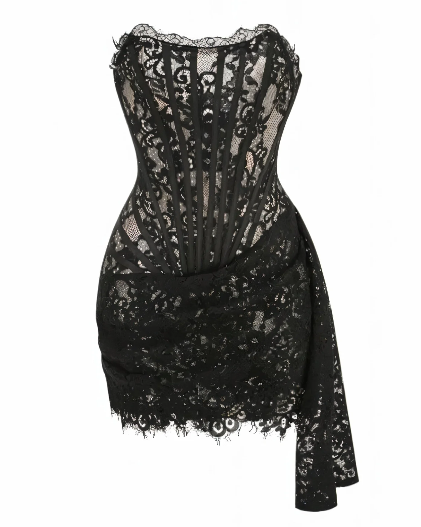 DARLENE Strapless Lace Corset Mini Dress - Image 5