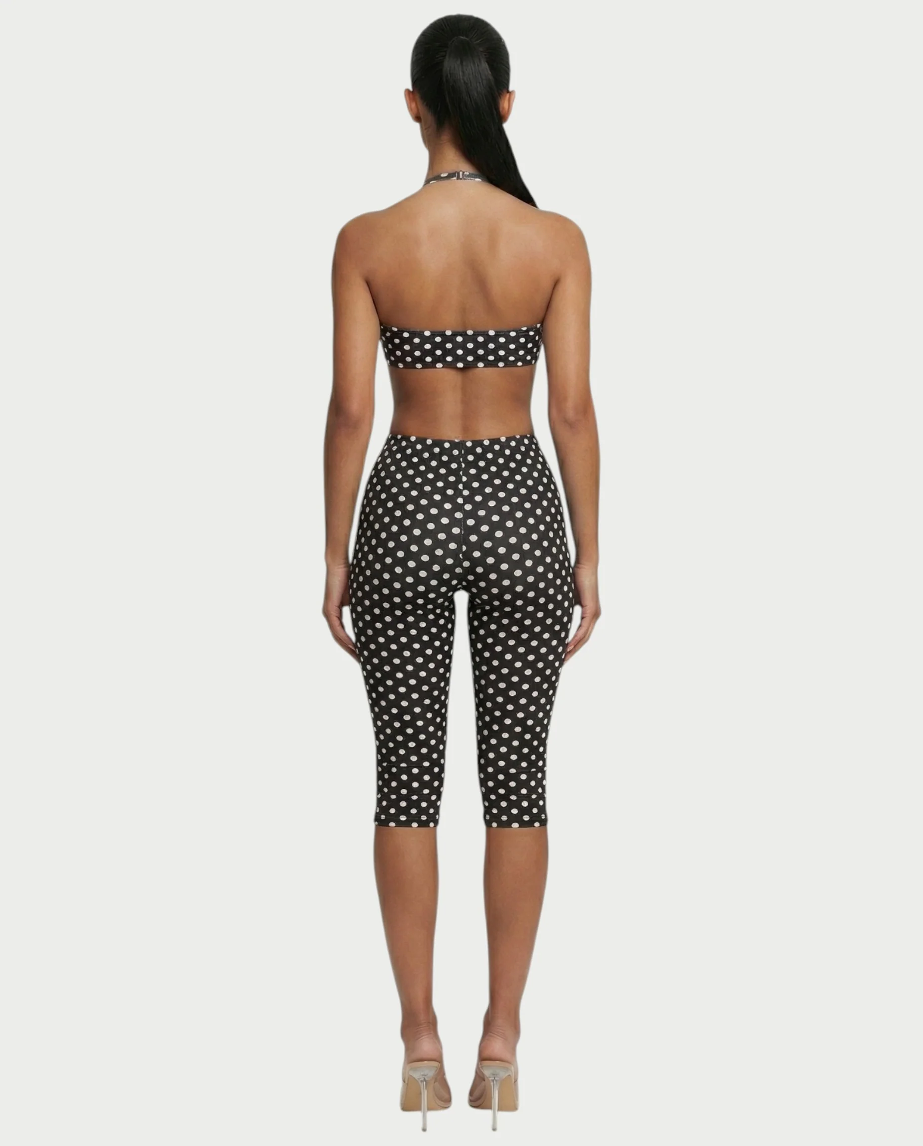 DARYA Polka Dot Bandeau Halter Top & Capri Pants Set - Image 12