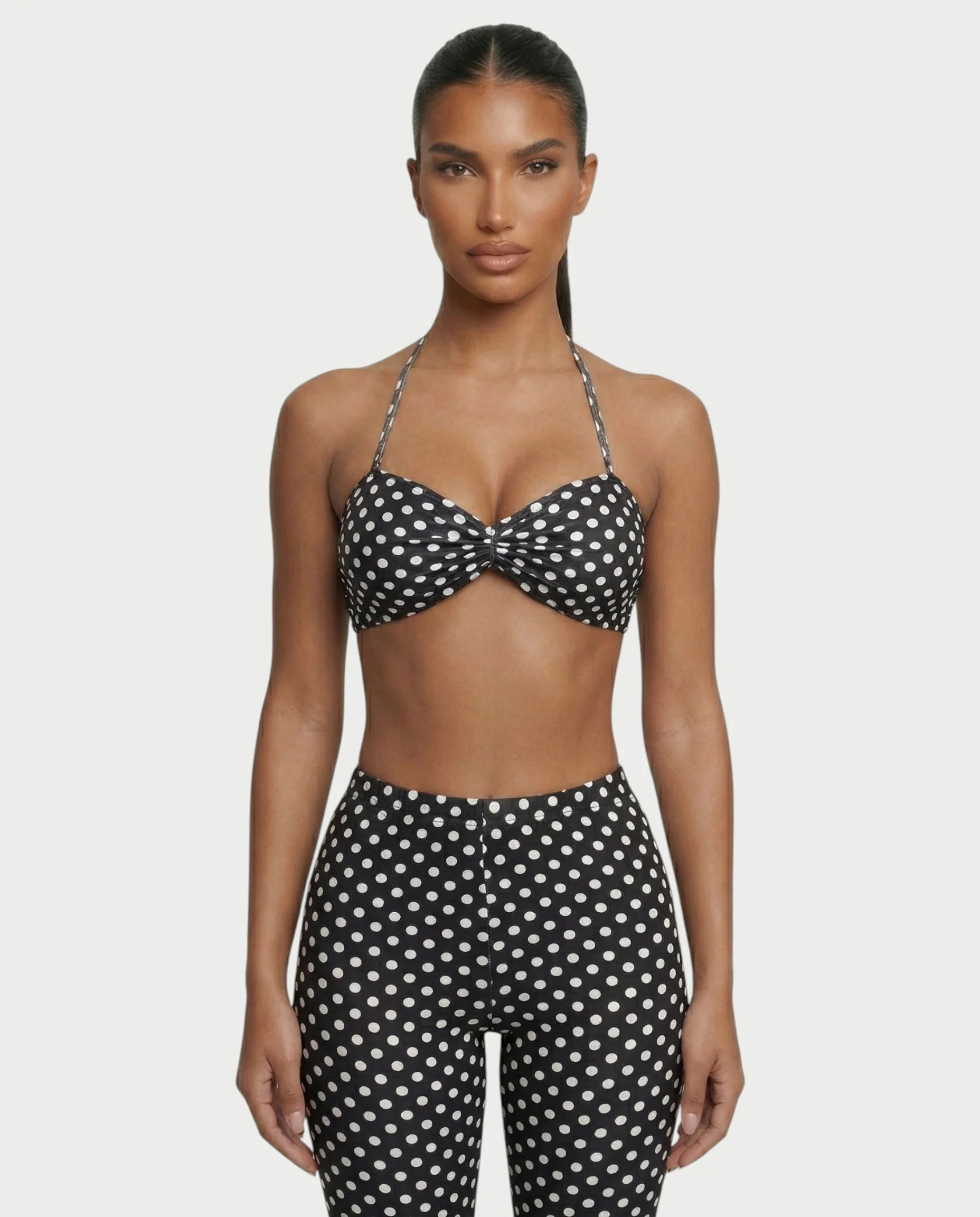 DARYA Polka Dot Bandeau Halter Top & Capri Pants Set - Image 14