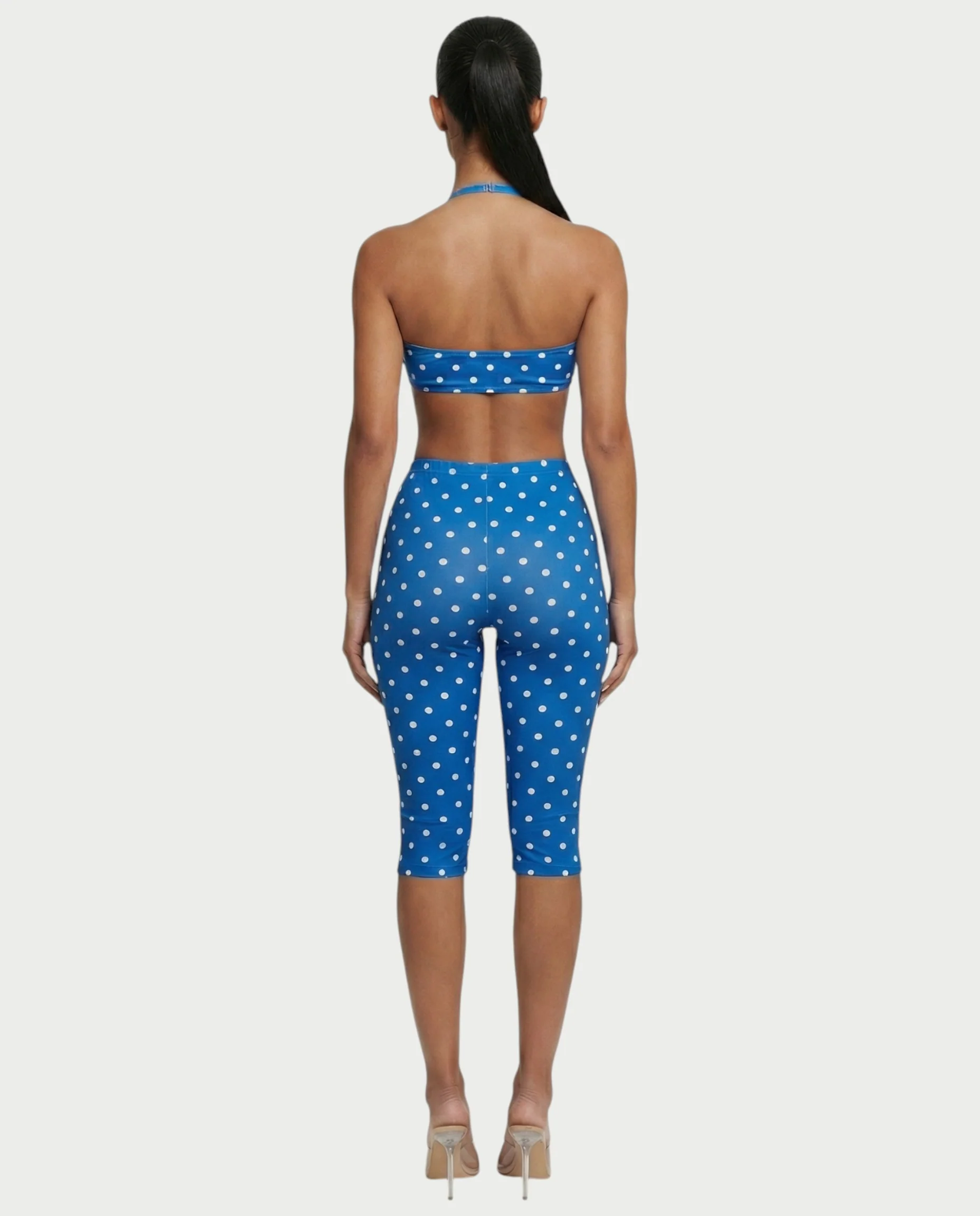 DARYA Polka Dot Bandeau Halter Top & Capri Pants Set - Image 17