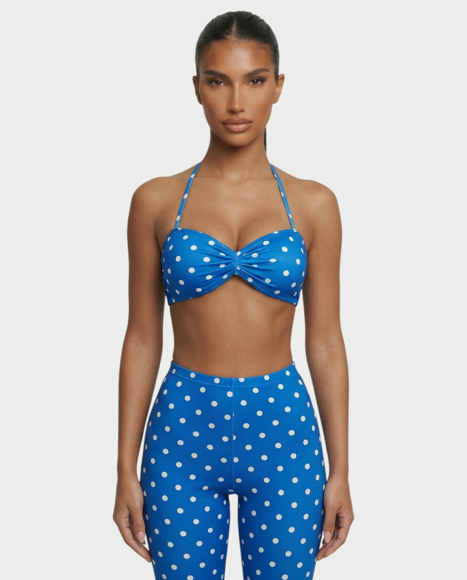 DARYA Polka Dot Bandeau Halter Top & Capri Pants Set - Image 19