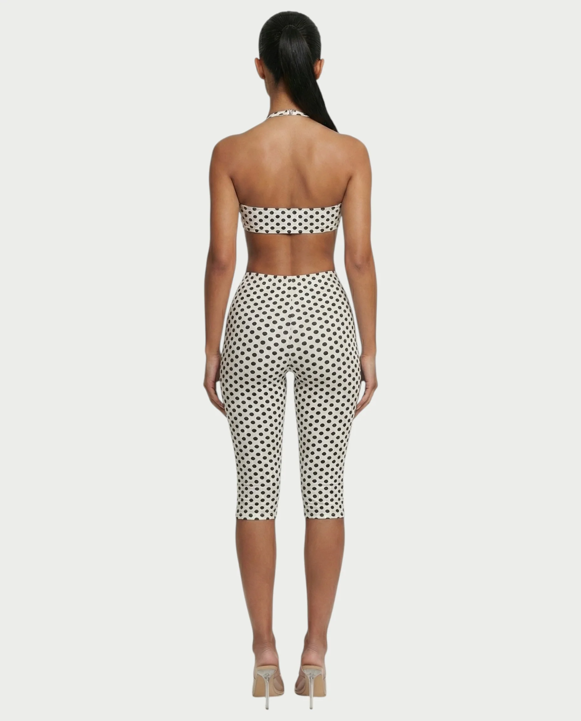 DARYA Polka Dot Bandeau Halter Top & Capri Pants Set - Image 22