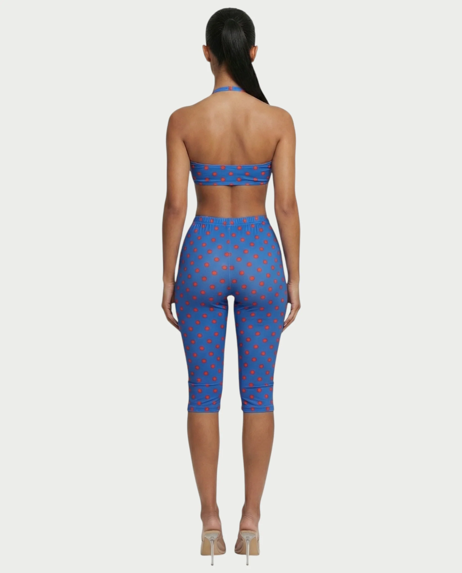 DARYA Polka Dot Bandeau Halter Top & Capri Pants Set - Image 27