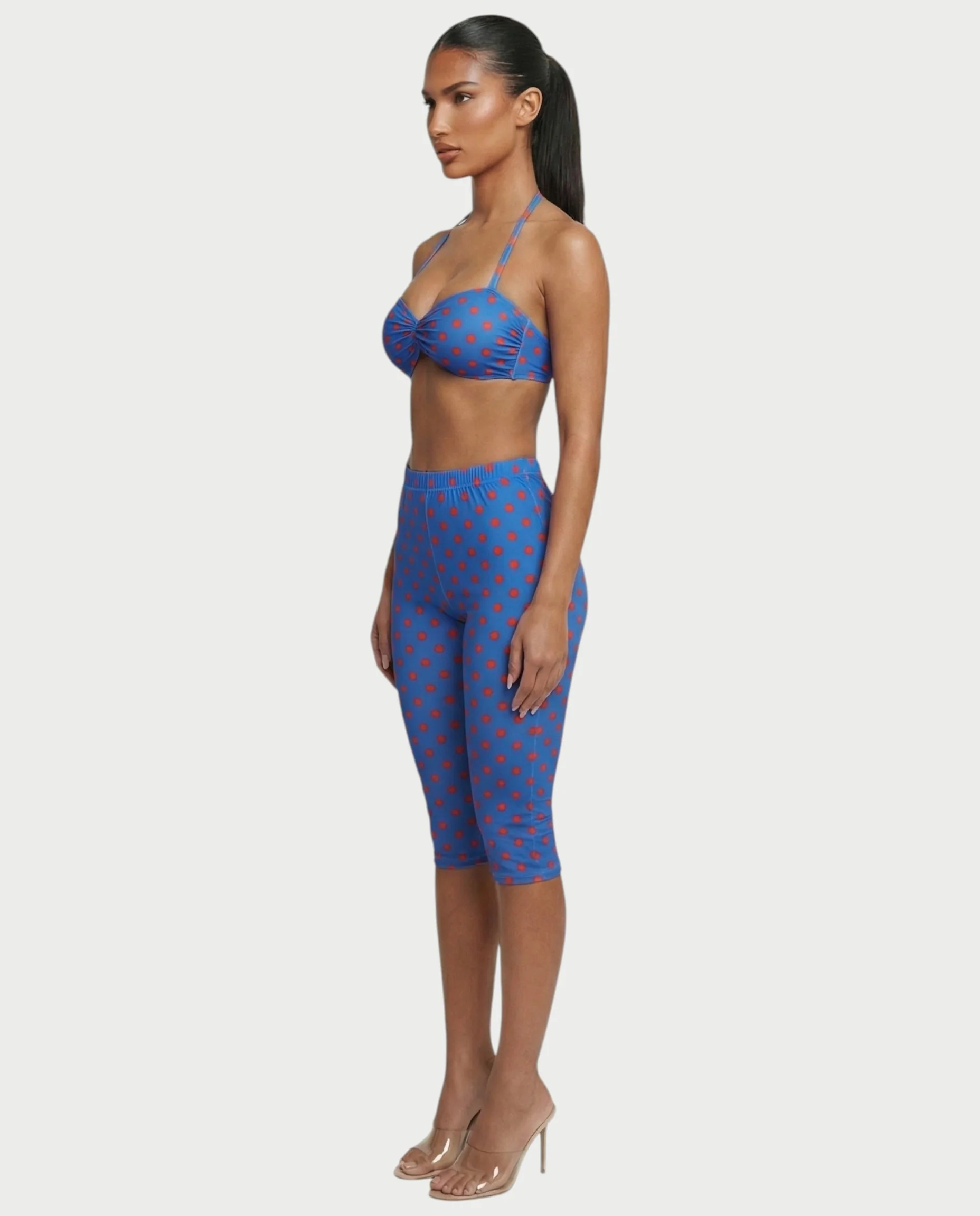 DARYA Polka Dot Bandeau Halter Top & Capri Pants Set - Image 28