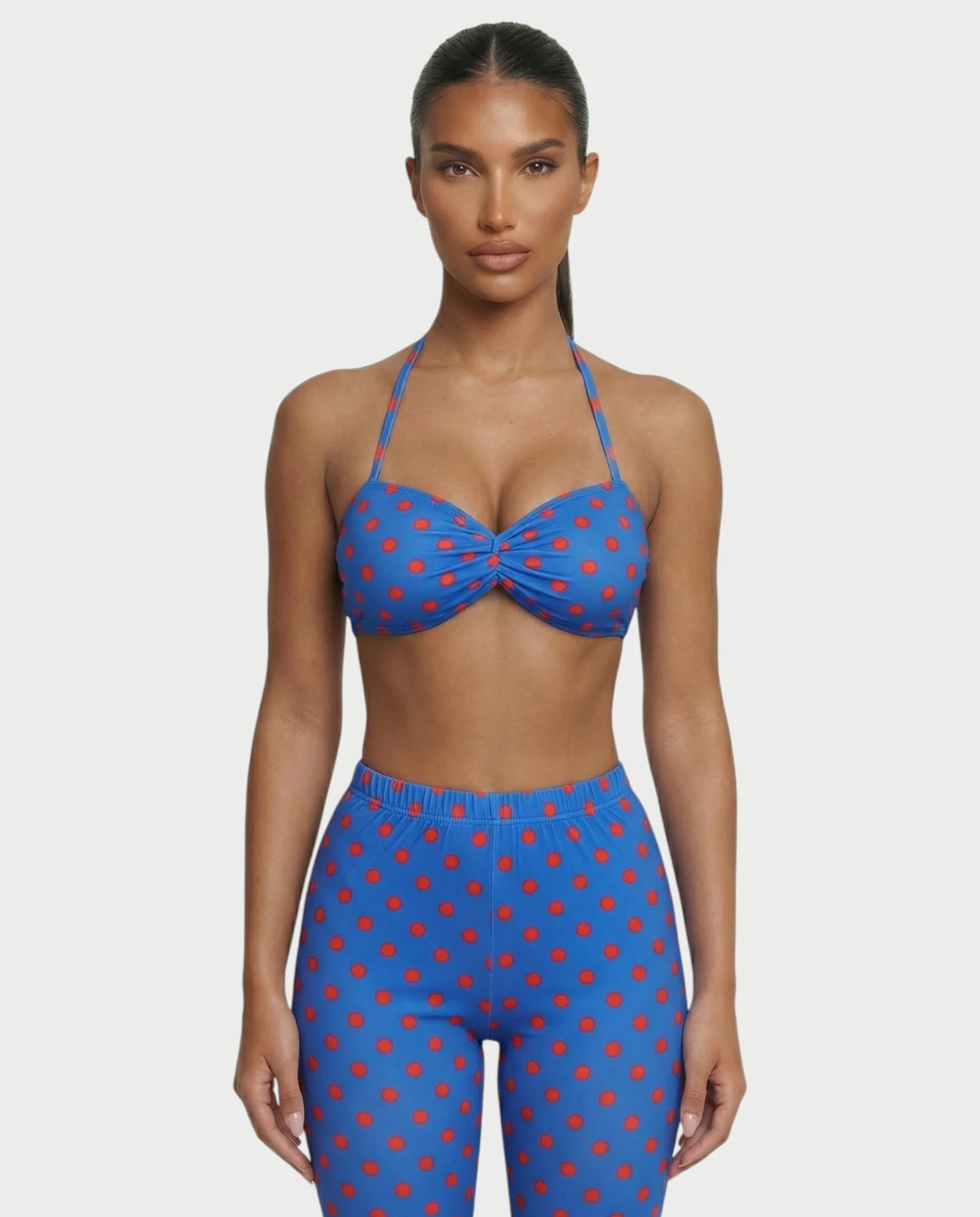 DARYA Polka Dot Bandeau Halter Top & Capri Pants Set - Image 29