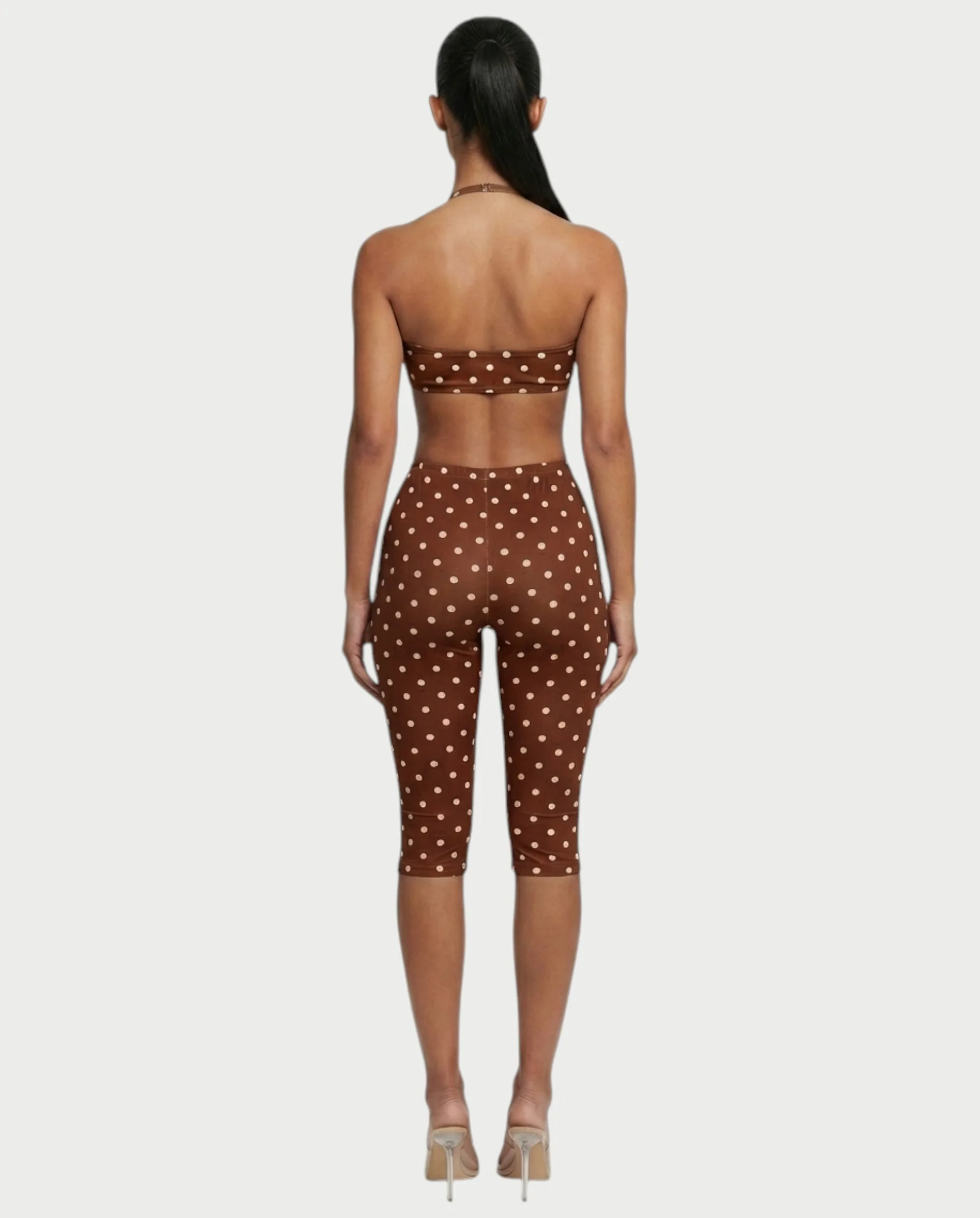 DARYA Polka Dot Bandeau Halter Top & Capri Pants Set - Image 32