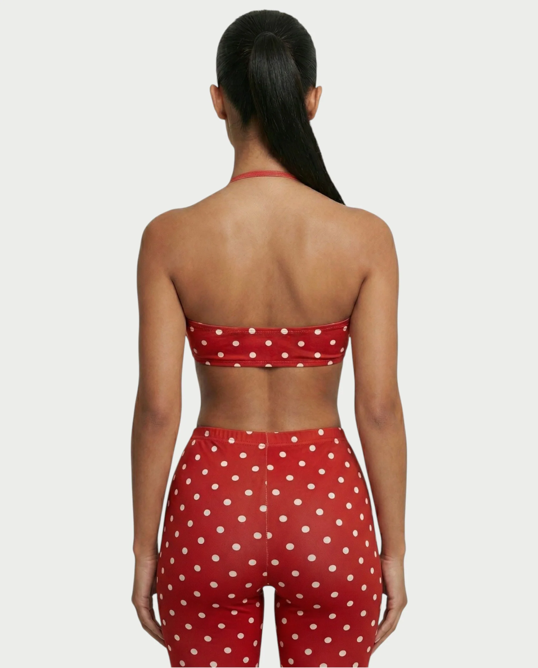 DARYA Polka Dot Bandeau Halter Top & Capri Pants Set - Image 5