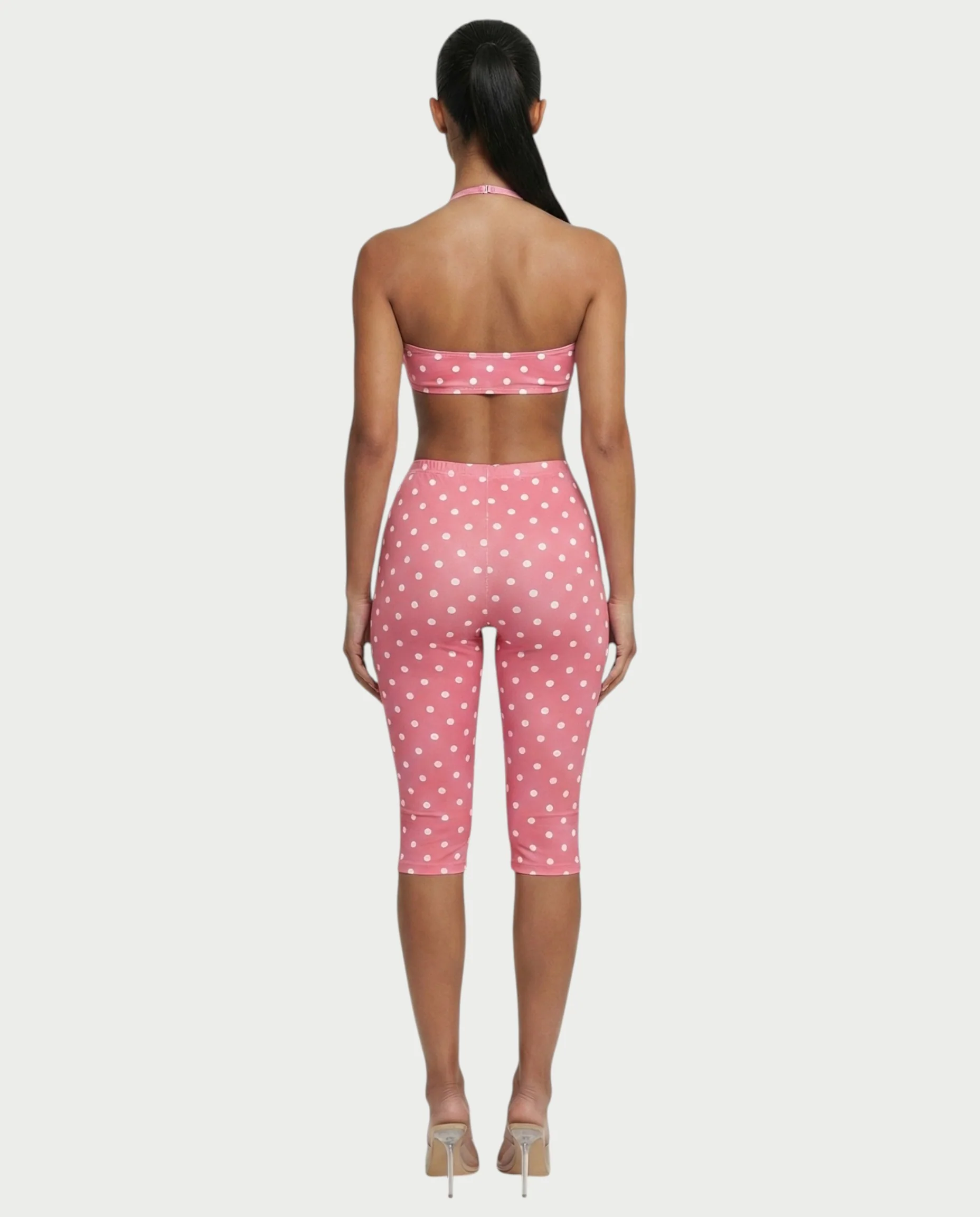 DARYA Polka Dot Bandeau Halter Top & Capri Pants Set - Image 7