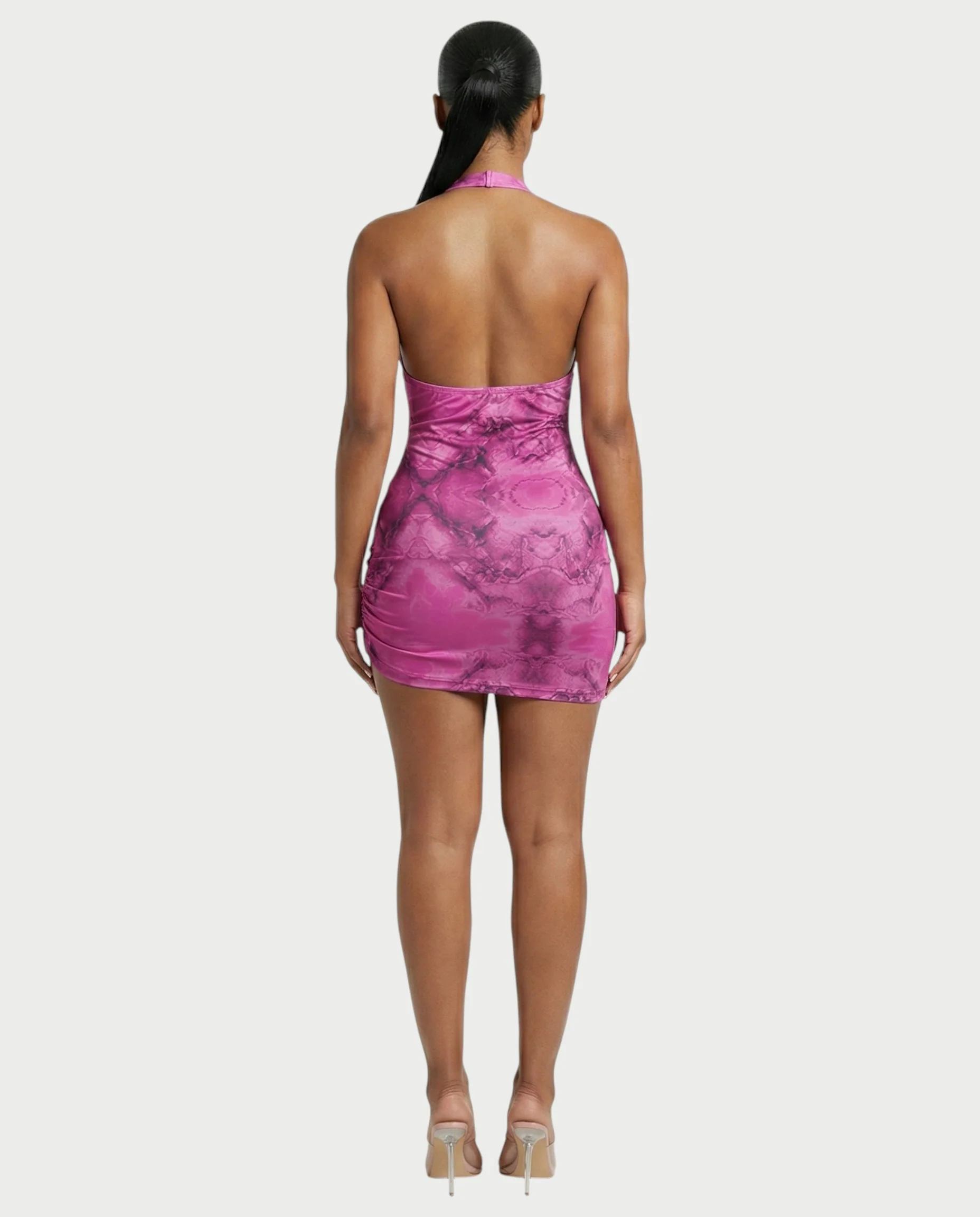 DELARA Halter Mini Dress - Image 2