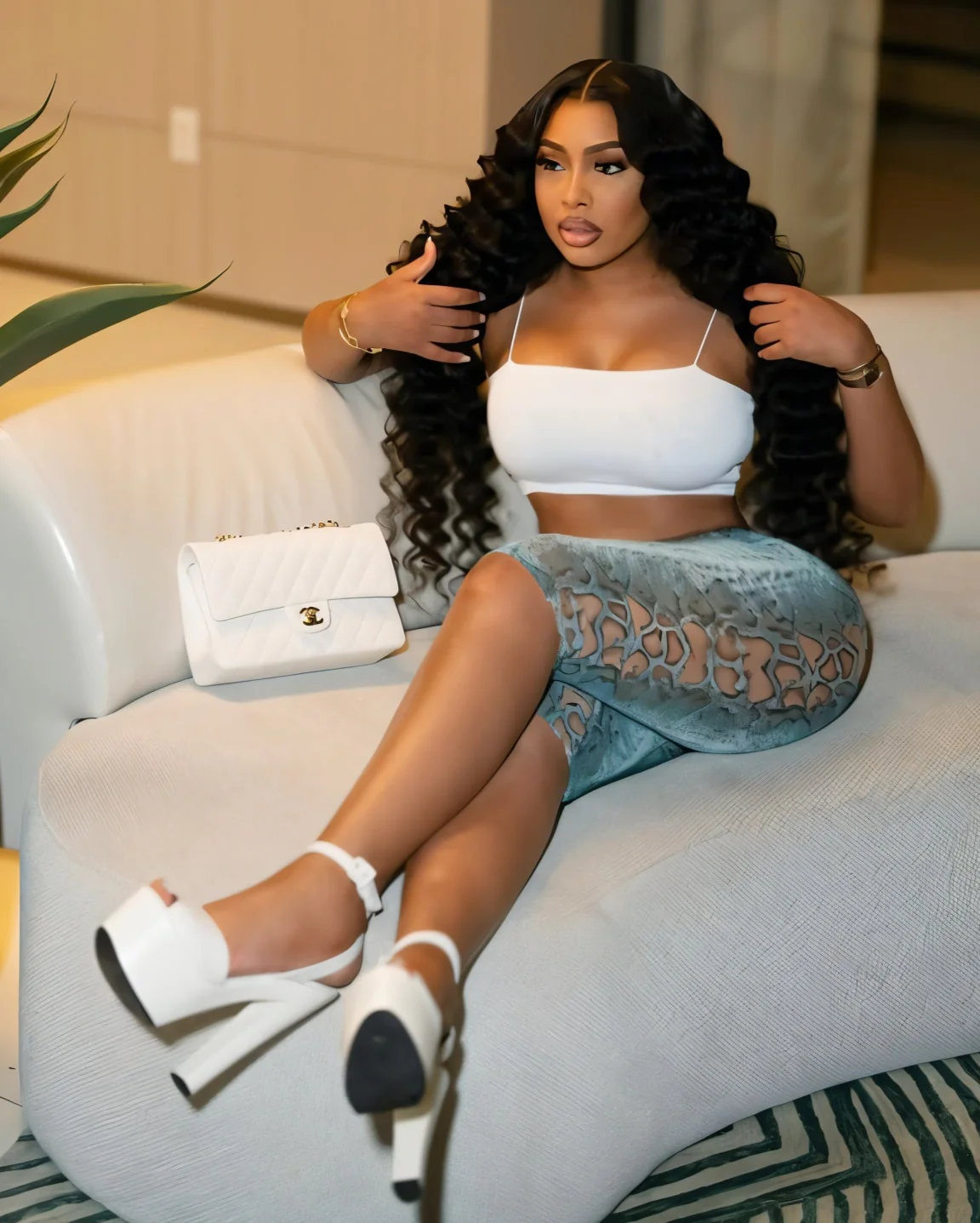 DELLA Snake Print Capri Pants - Image 4