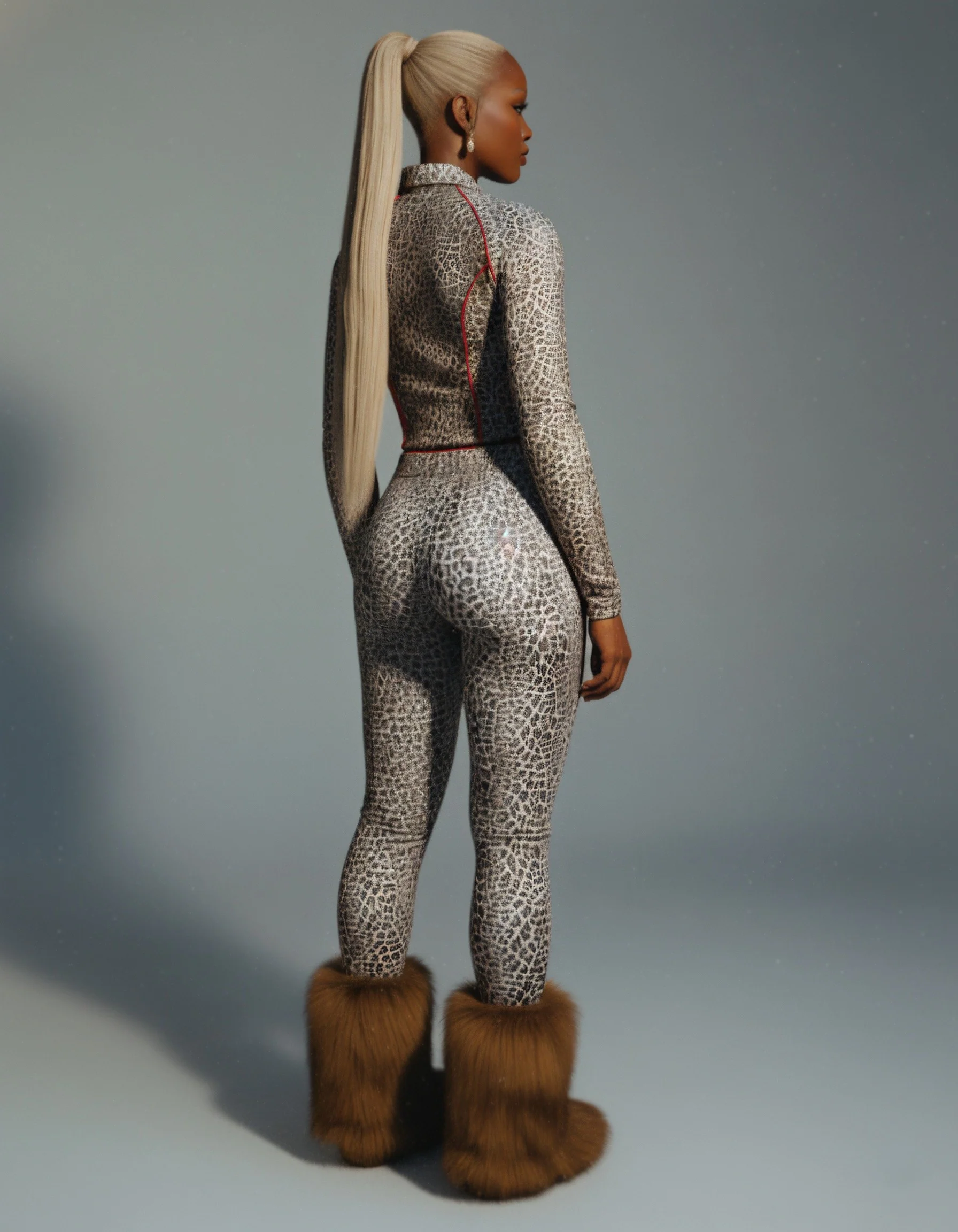 DELYSSA Leopard Cropped Jacket Top & Pants Set - Image 4