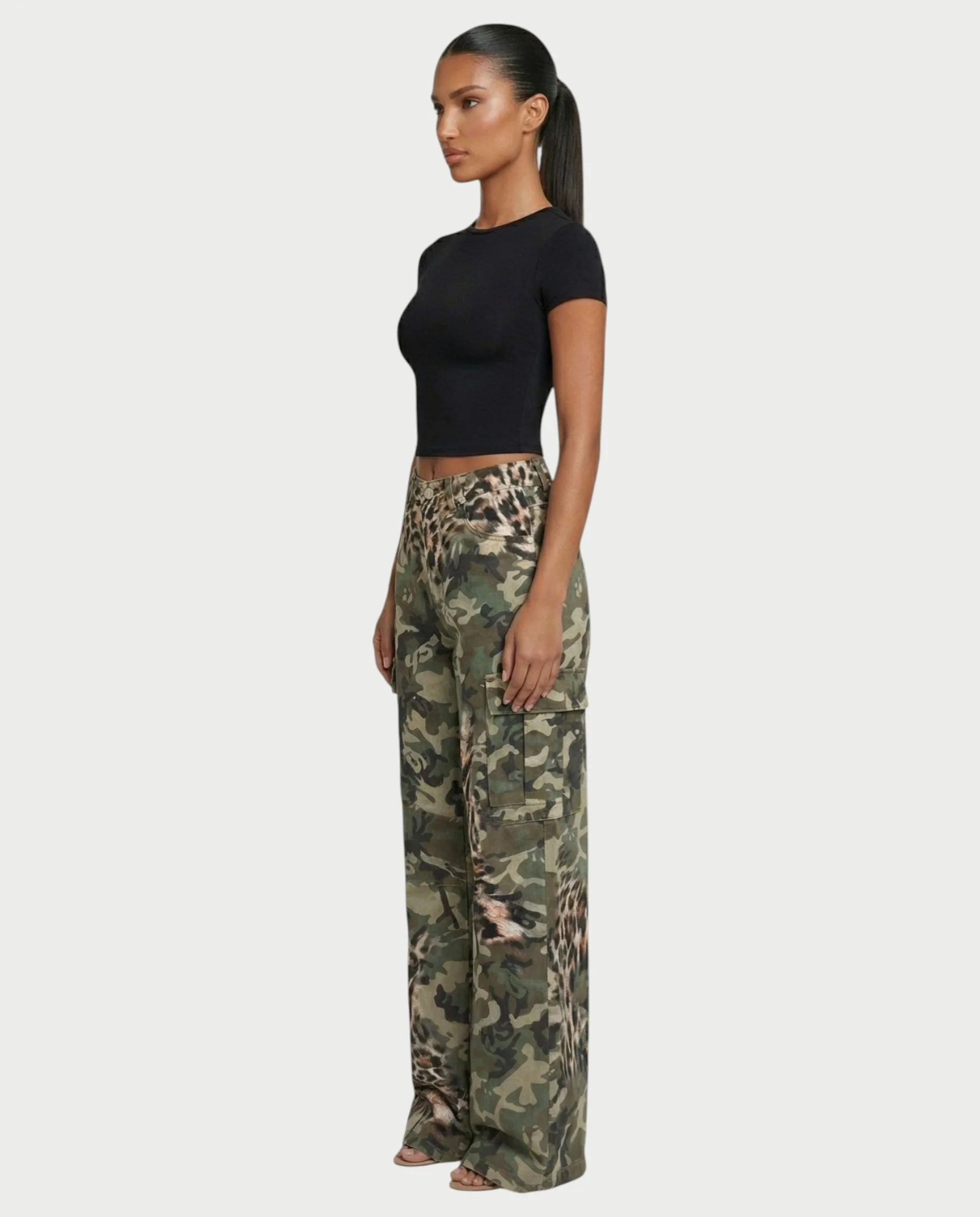 DIONE Camo & Leopard Graphic Cargo Pants - Image 3